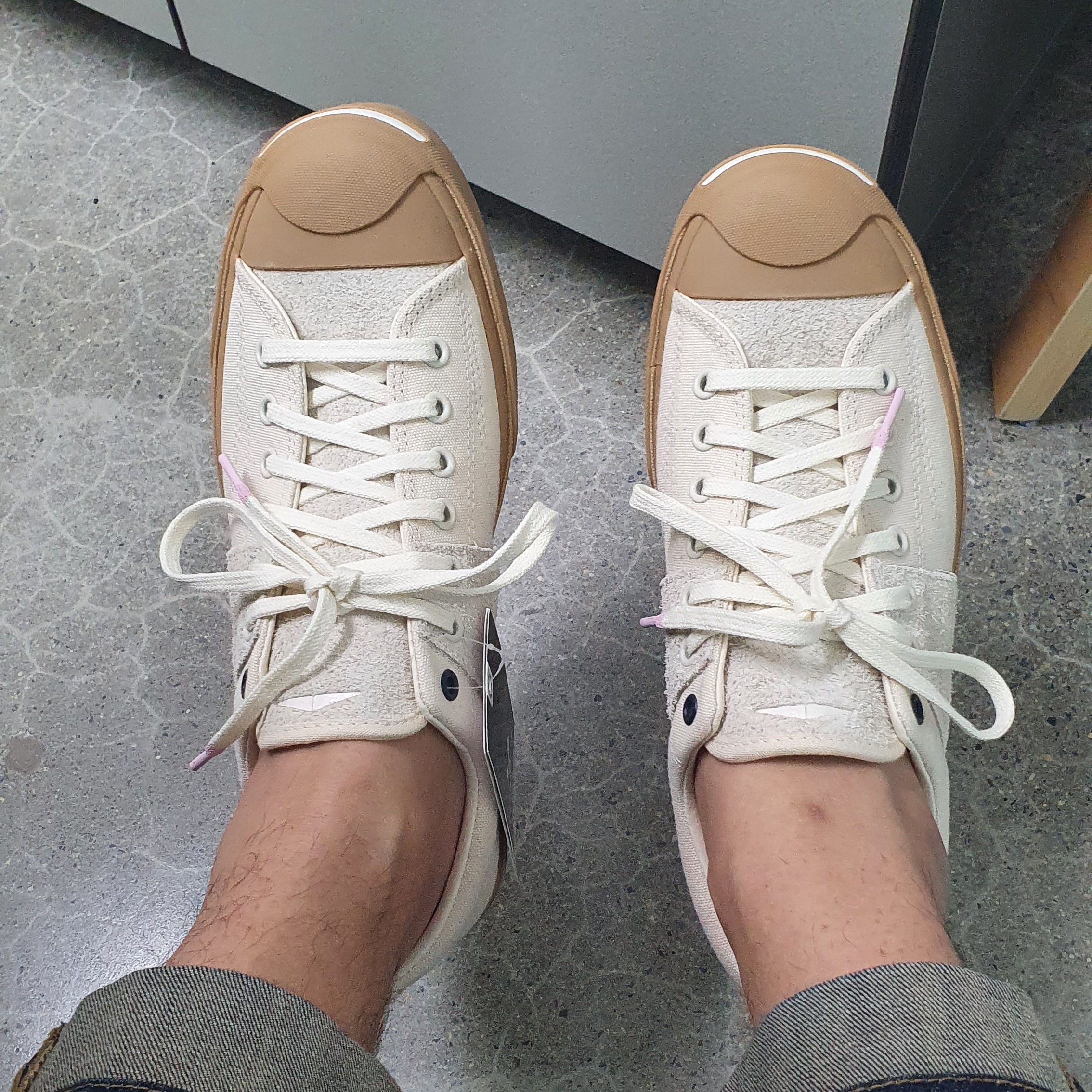 Converse x Todd Snyder Jack Purcell Ox Egret 착용 스타일 - 1