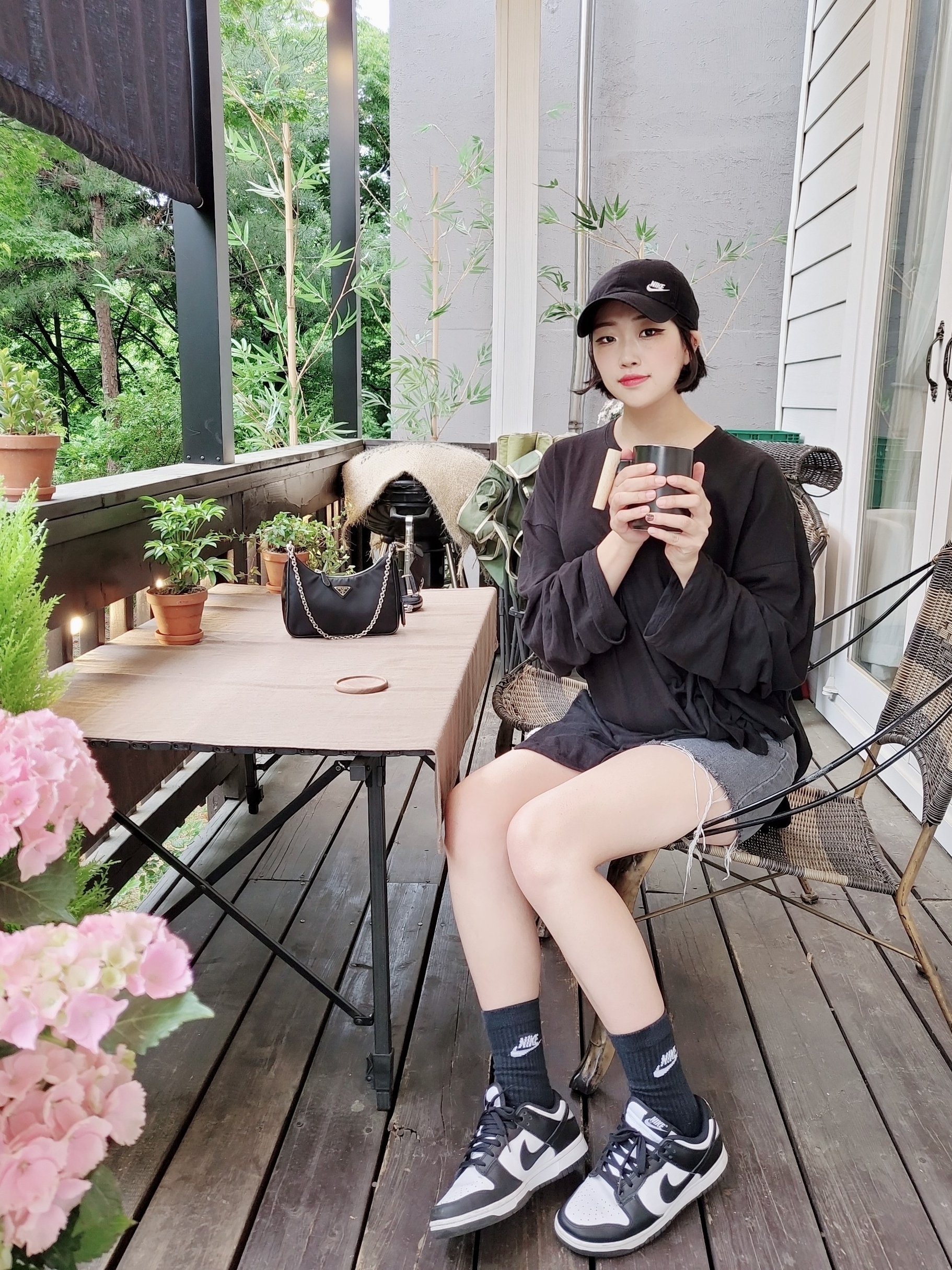 Nike Dunk Low Retro Black, (W) Nike Dunk Low Black 착용 스타일