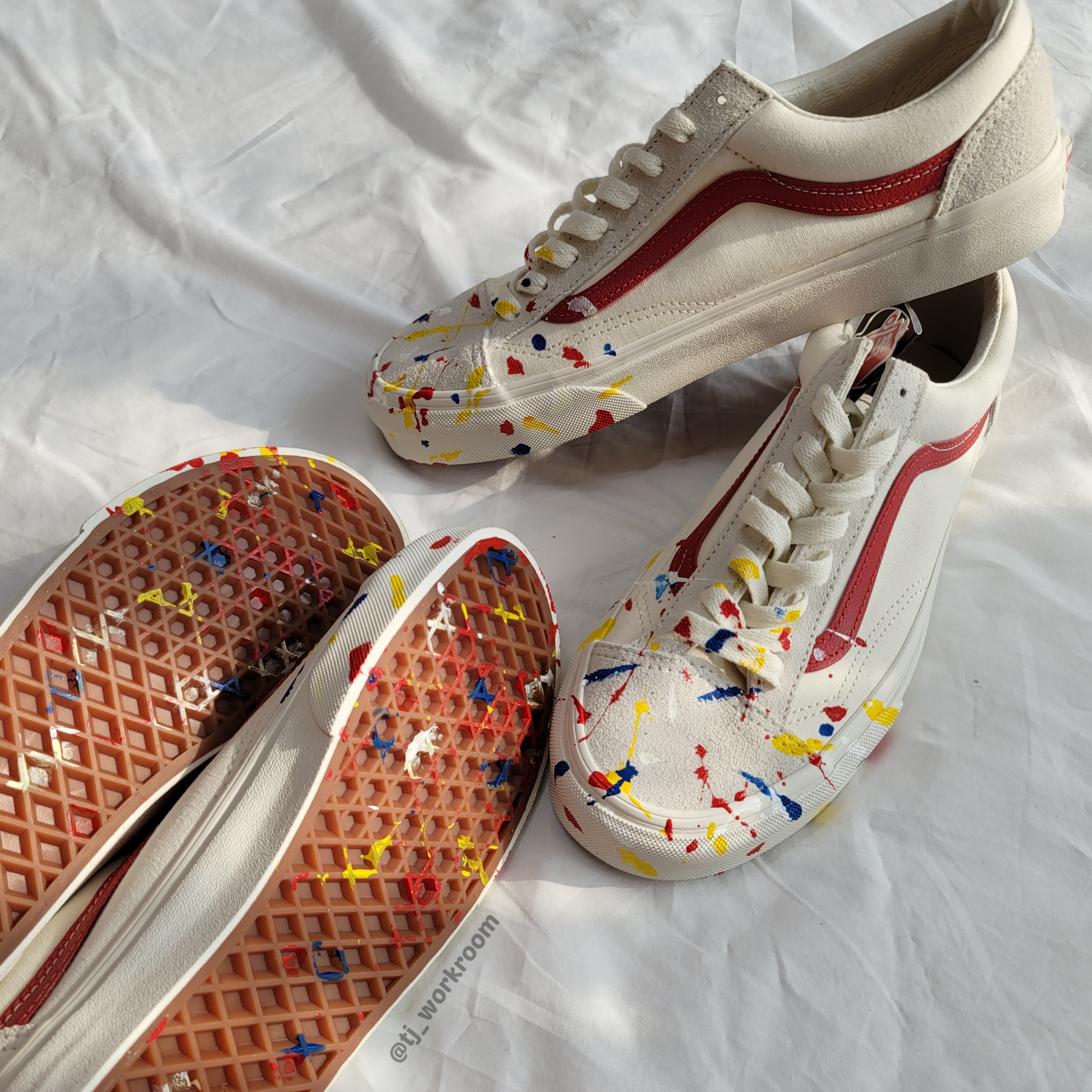Vans Style 36 Marshmallow Racing Red 착용 스타일 - 3