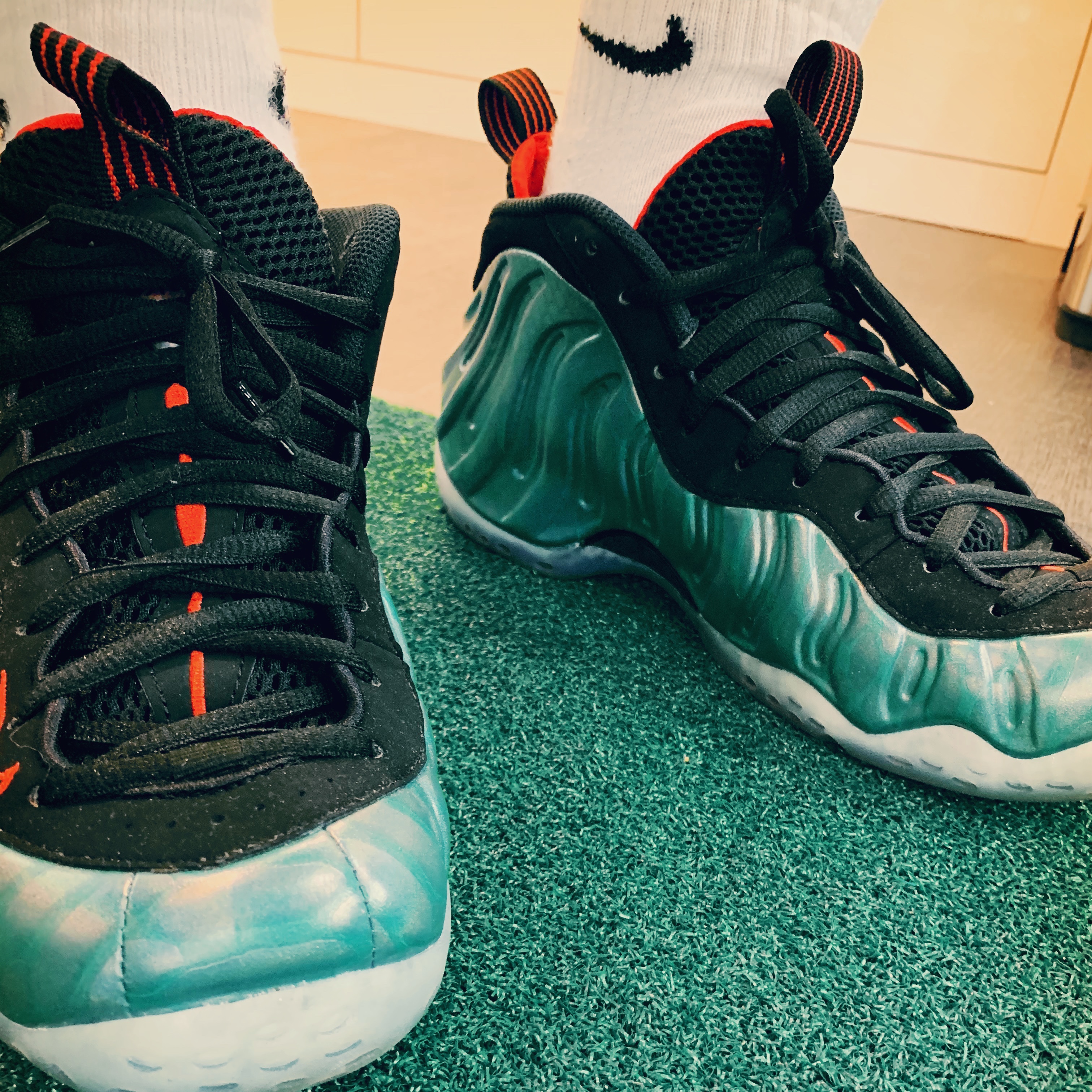 Nike Air Foamposite One Gone Fishing 착용 스타일