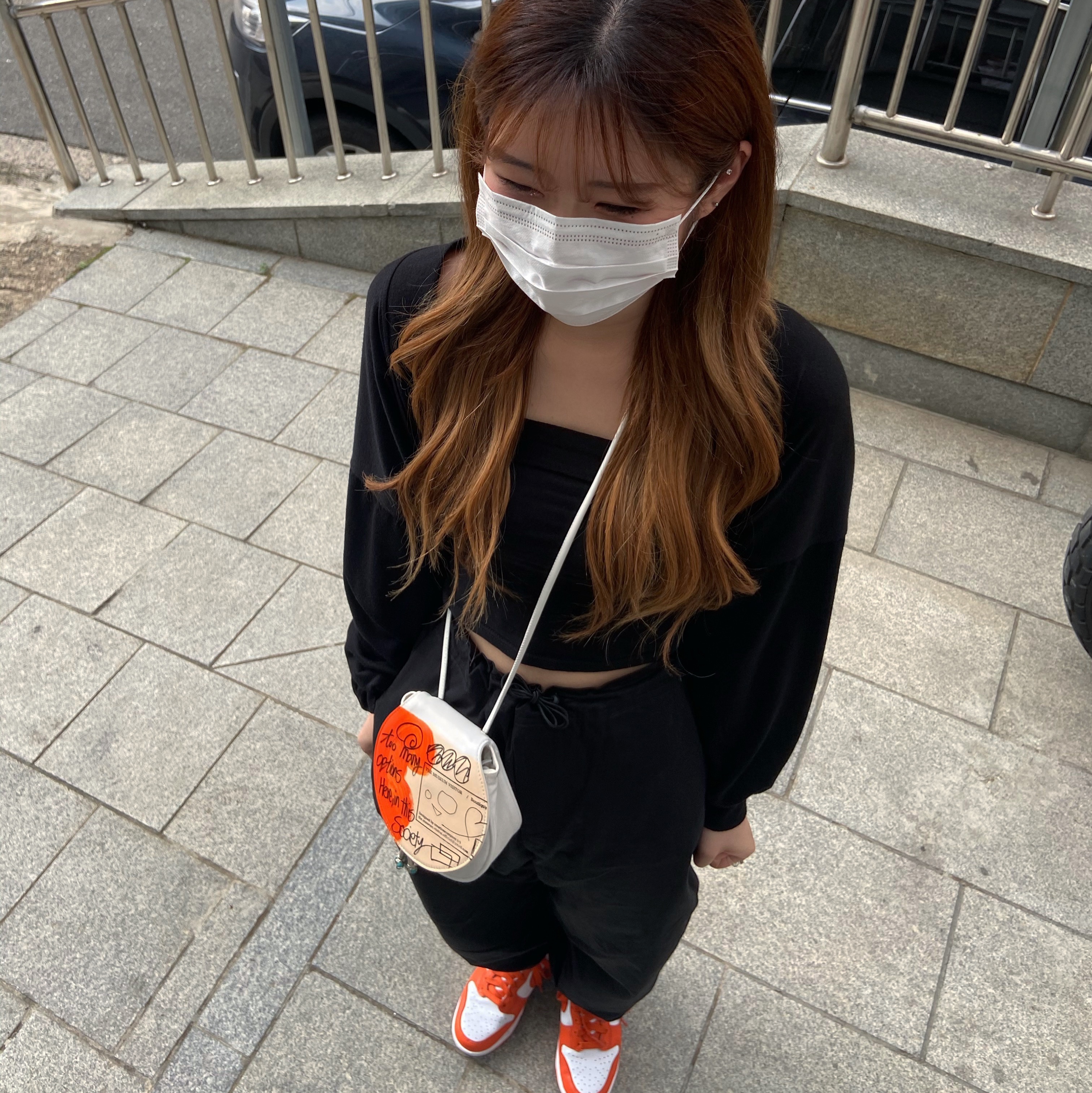 (W) Nike Dunk High Orange Blaze 착용 스타일 - 3