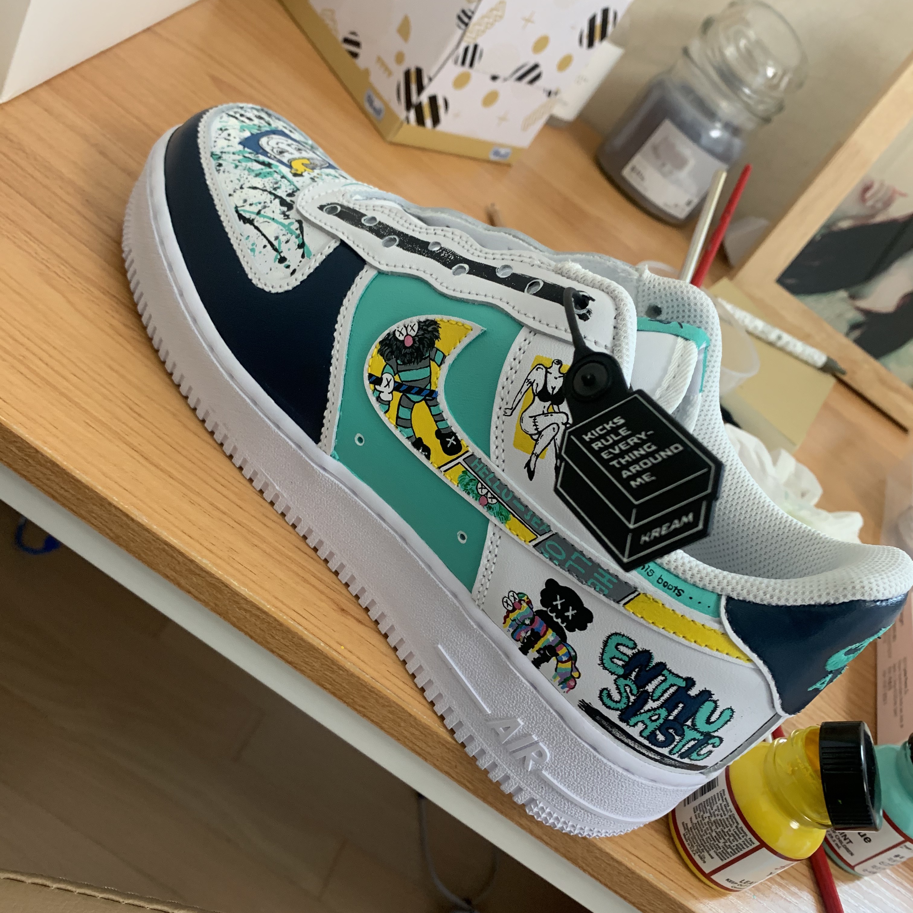Nike Air Force 1 '07 Low White, Nike x Peaceminusone Air Force 1 Low Para-Noise 착용 스타일