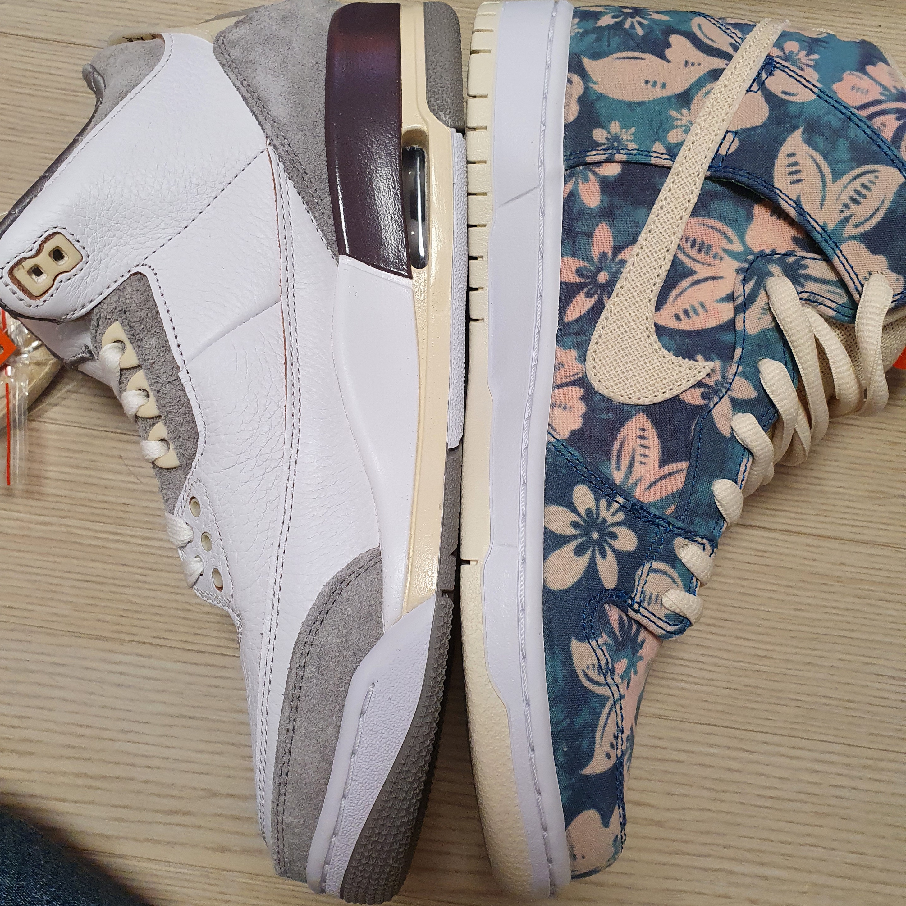 (W) Jordan 3 x A Ma Maniere Retro SP, Nike SB Dunk High Pro Hawaii 착용 스타일