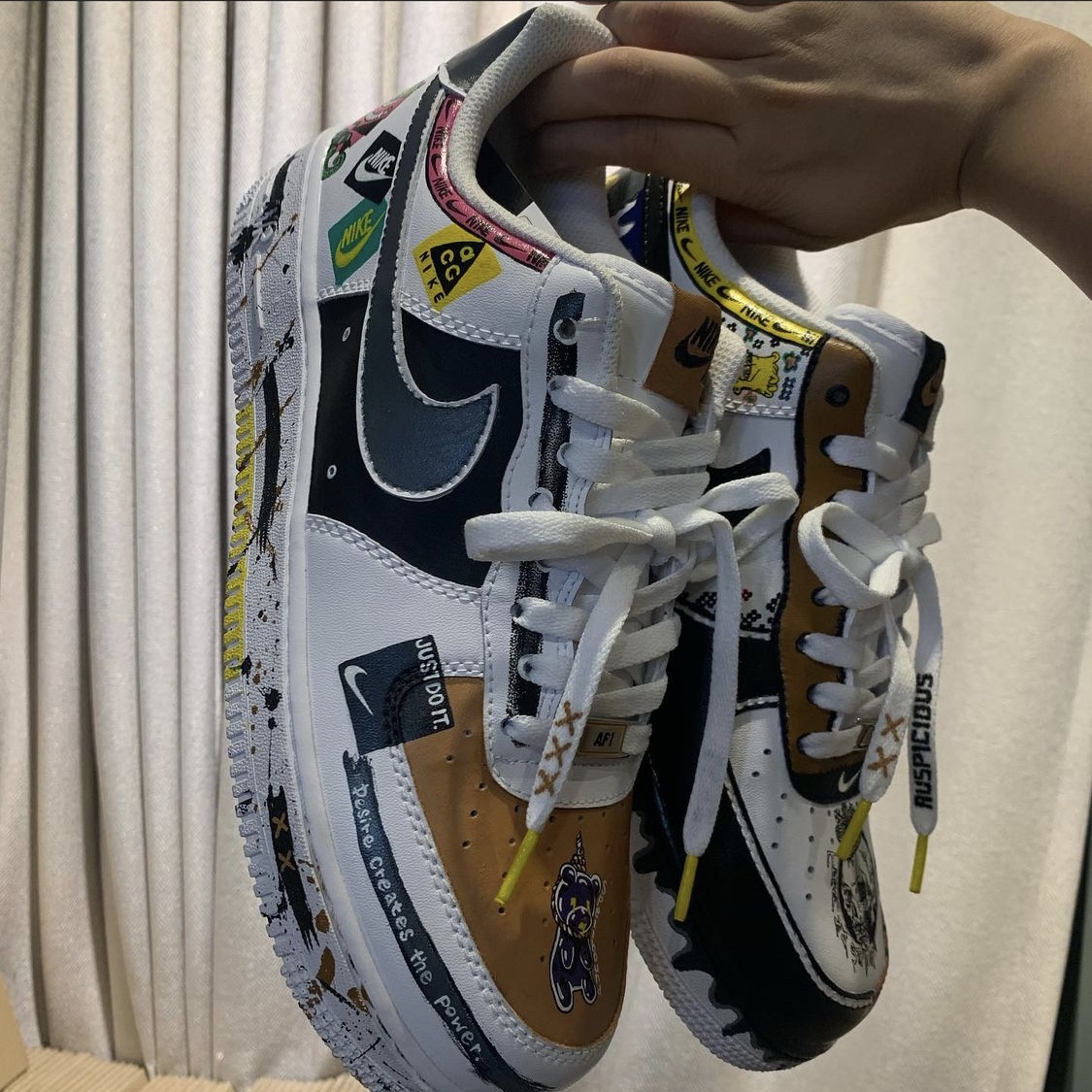 Nike Air Force 1 '07 Low White, Nike x Peaceminusone Air Force 1 Low Para-Noise 2.0 착용 스타일