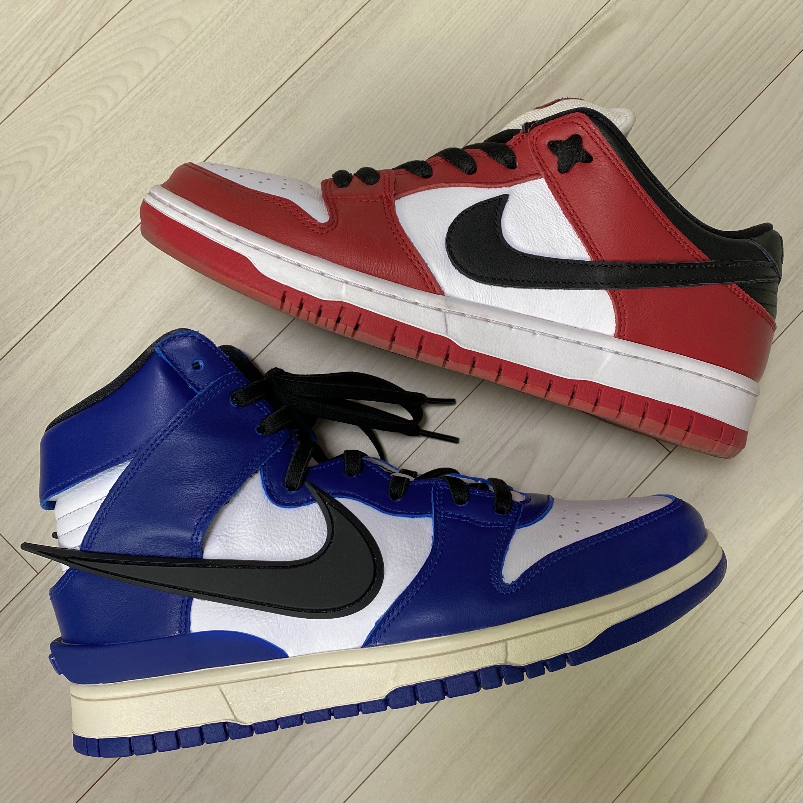 Nike SB Dunk Low Pro Chicago, Nike x Ambush Dunk High Deep Royal Blue 착용 스타일 - 1