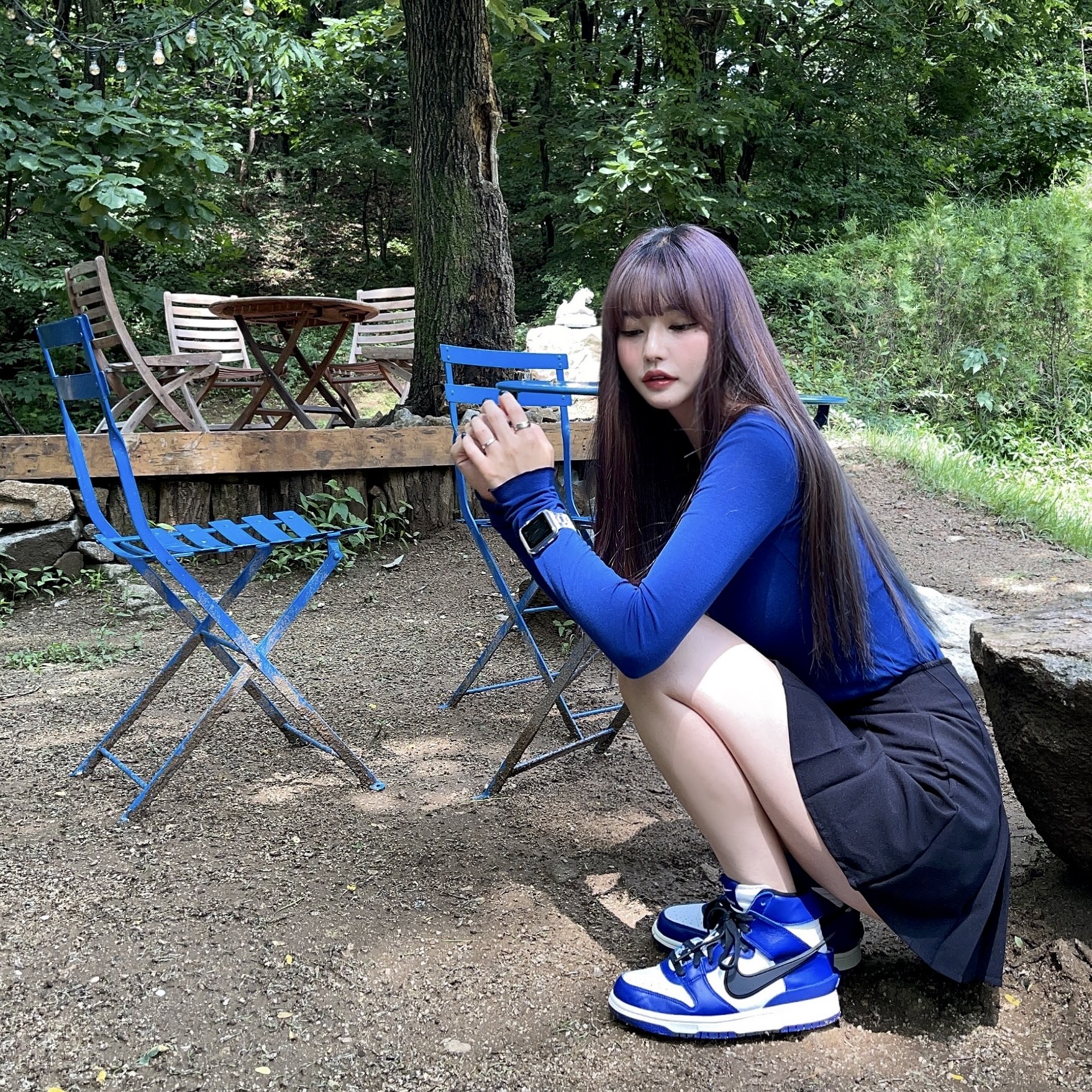 Nike x Ambush Dunk High Deep Royal Blue 착용 스타일