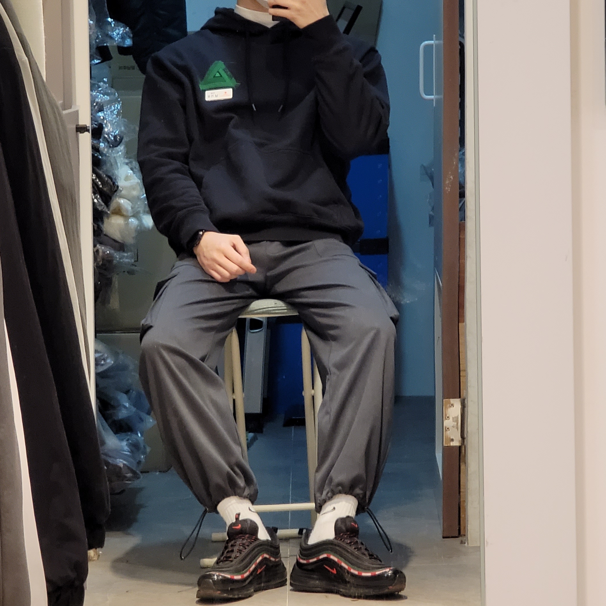 Nike x Undefeated Air Max 97 Black 착용 스타일 - 1