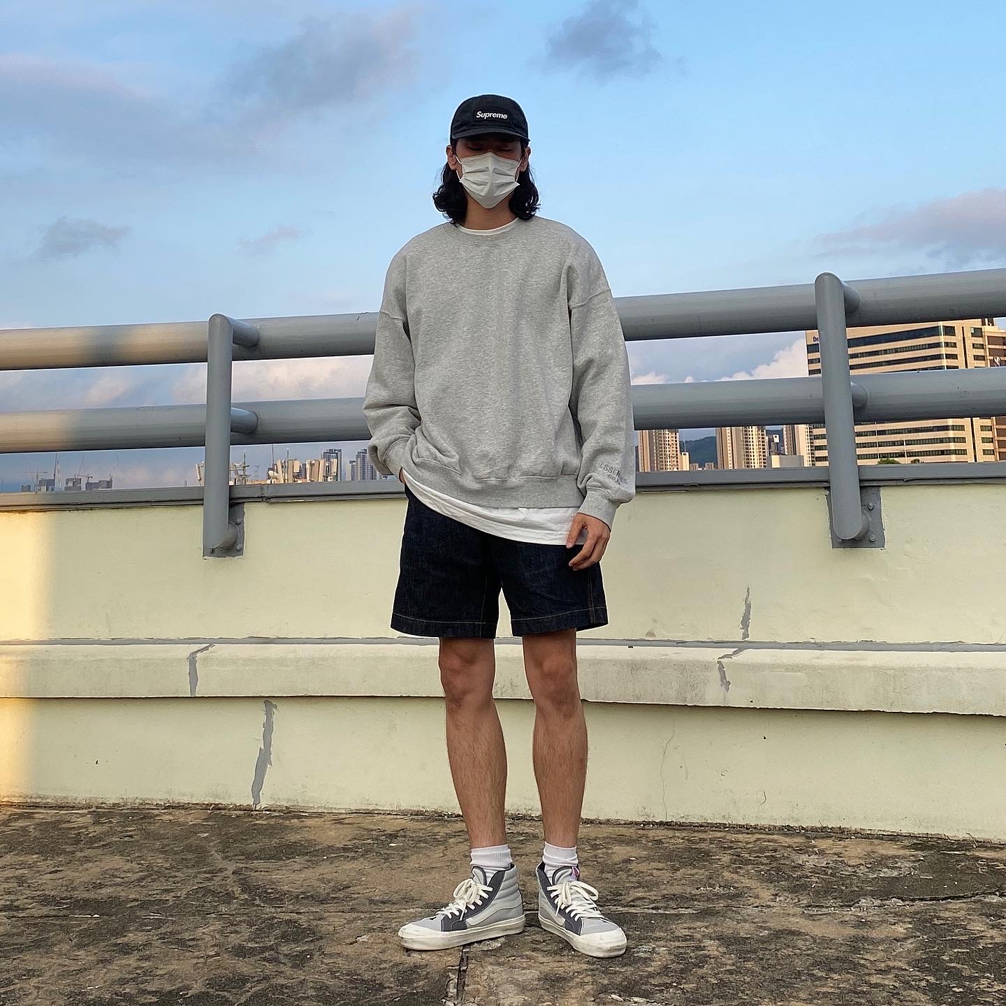 Supreme Dry Wax Cotton Camp Cap Black - 20FW 착용 스타일 - 1