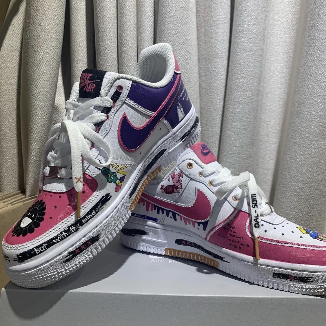Nike Air Force 1 '07 Low White, Nike x Peaceminusone Air Force 1 Low Para-Noise 2.0 착용 스타일