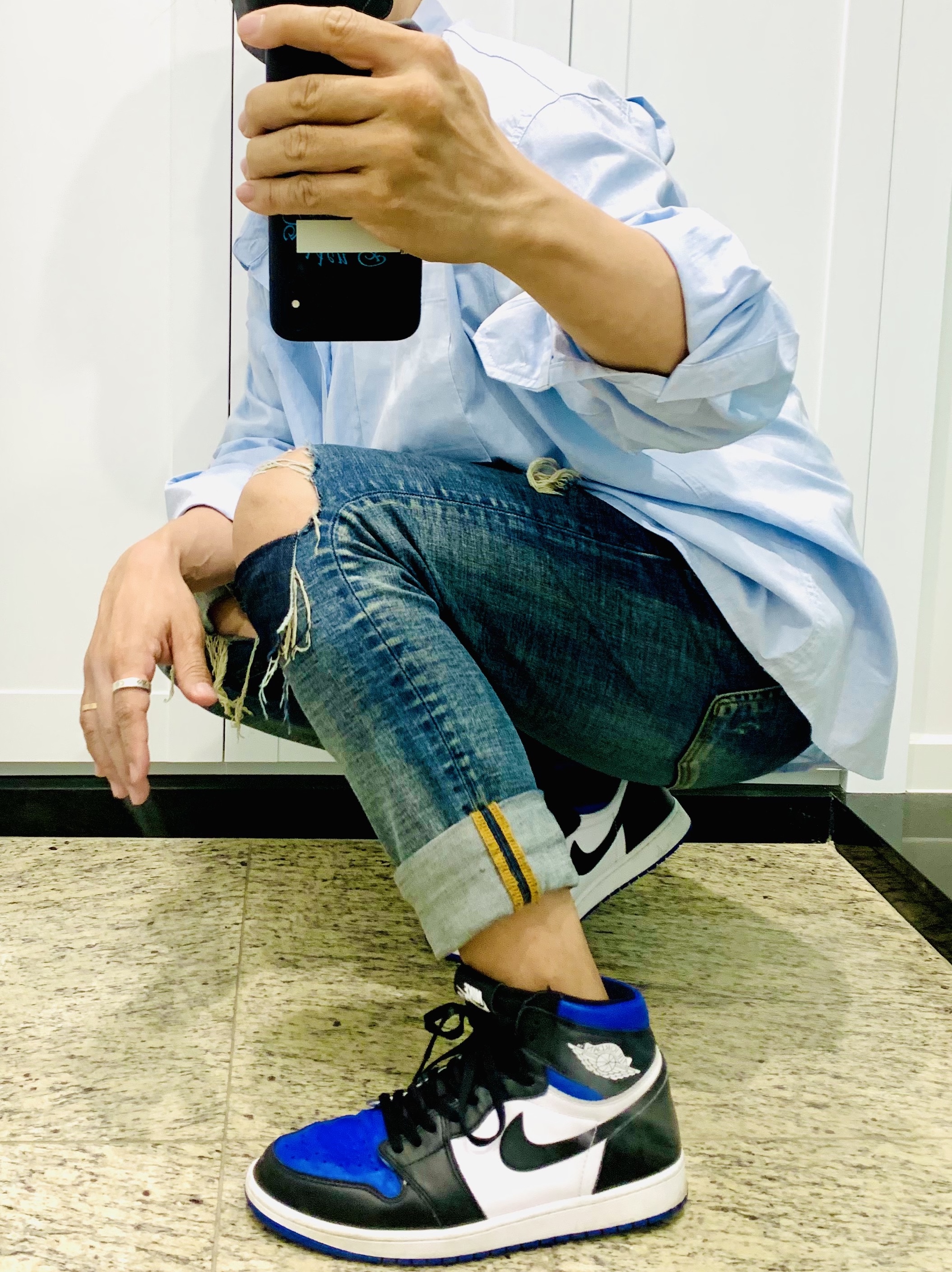 Jordan 1 Retro High OG Royal Toe 착용 스타일