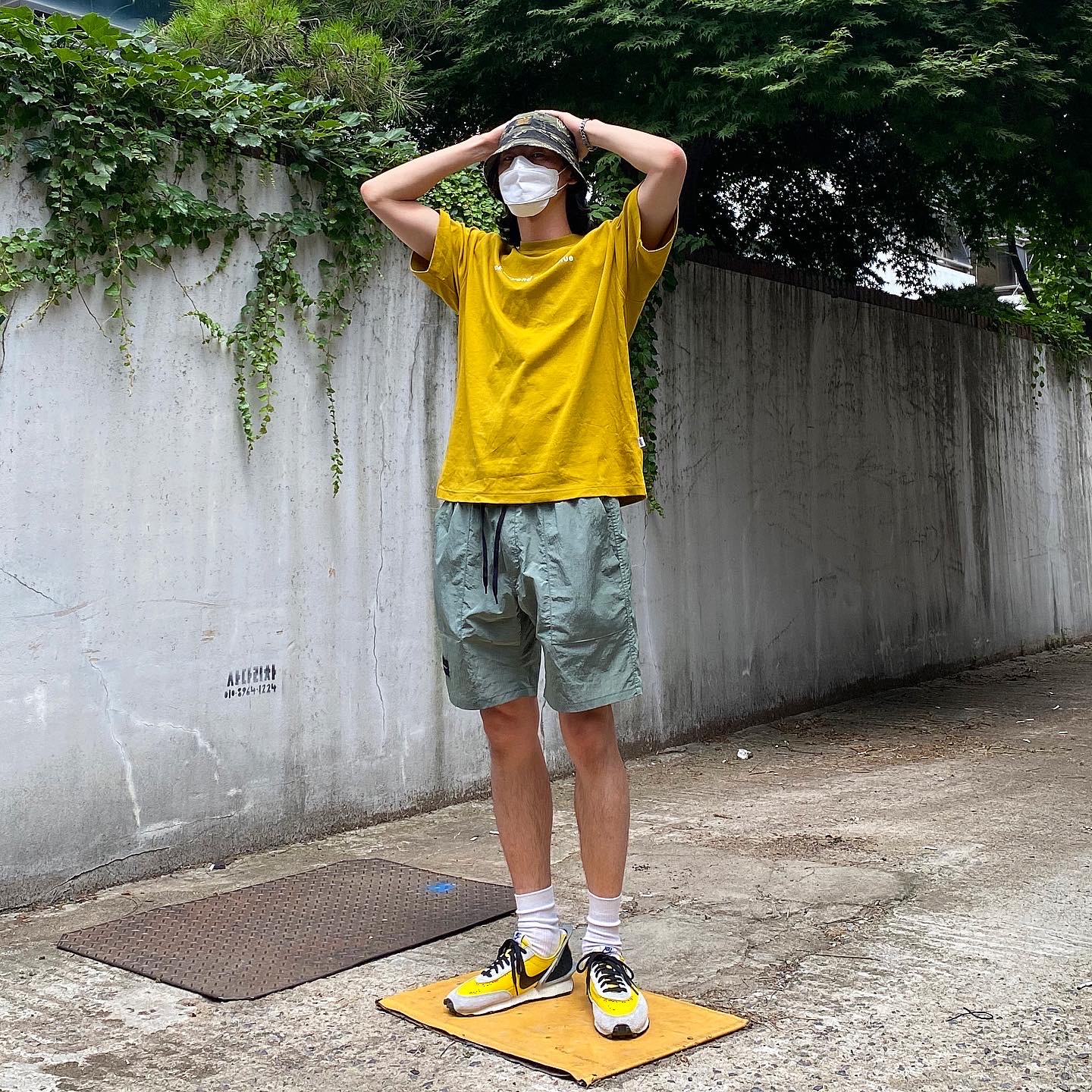 Nike x Undercover Daybreak Bright Citron 착용 스타일 - 1