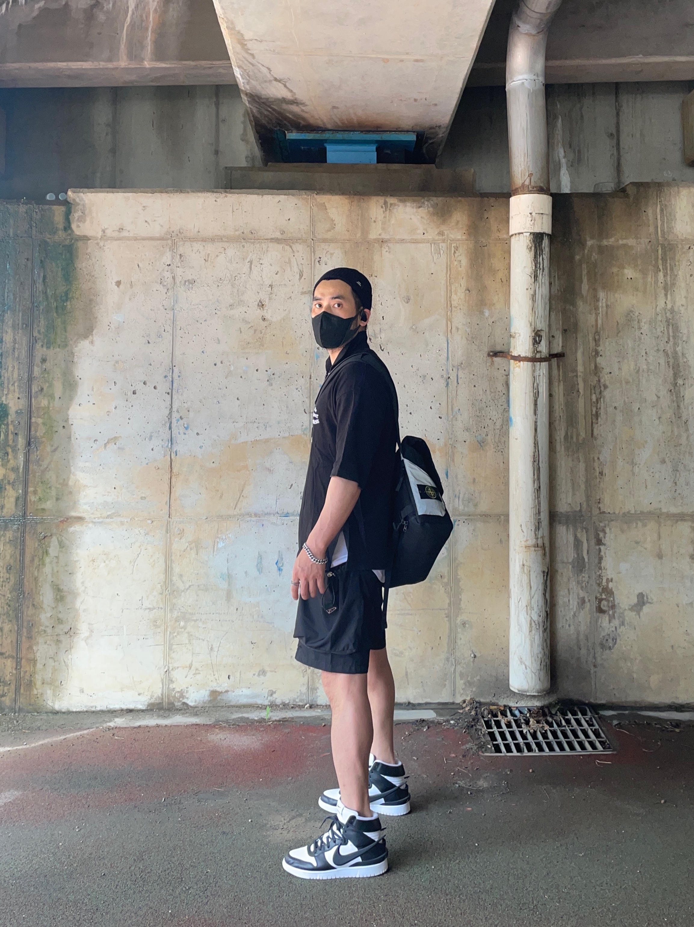 Nike x Ambush Dunk High Black 착용 스타일 - 2