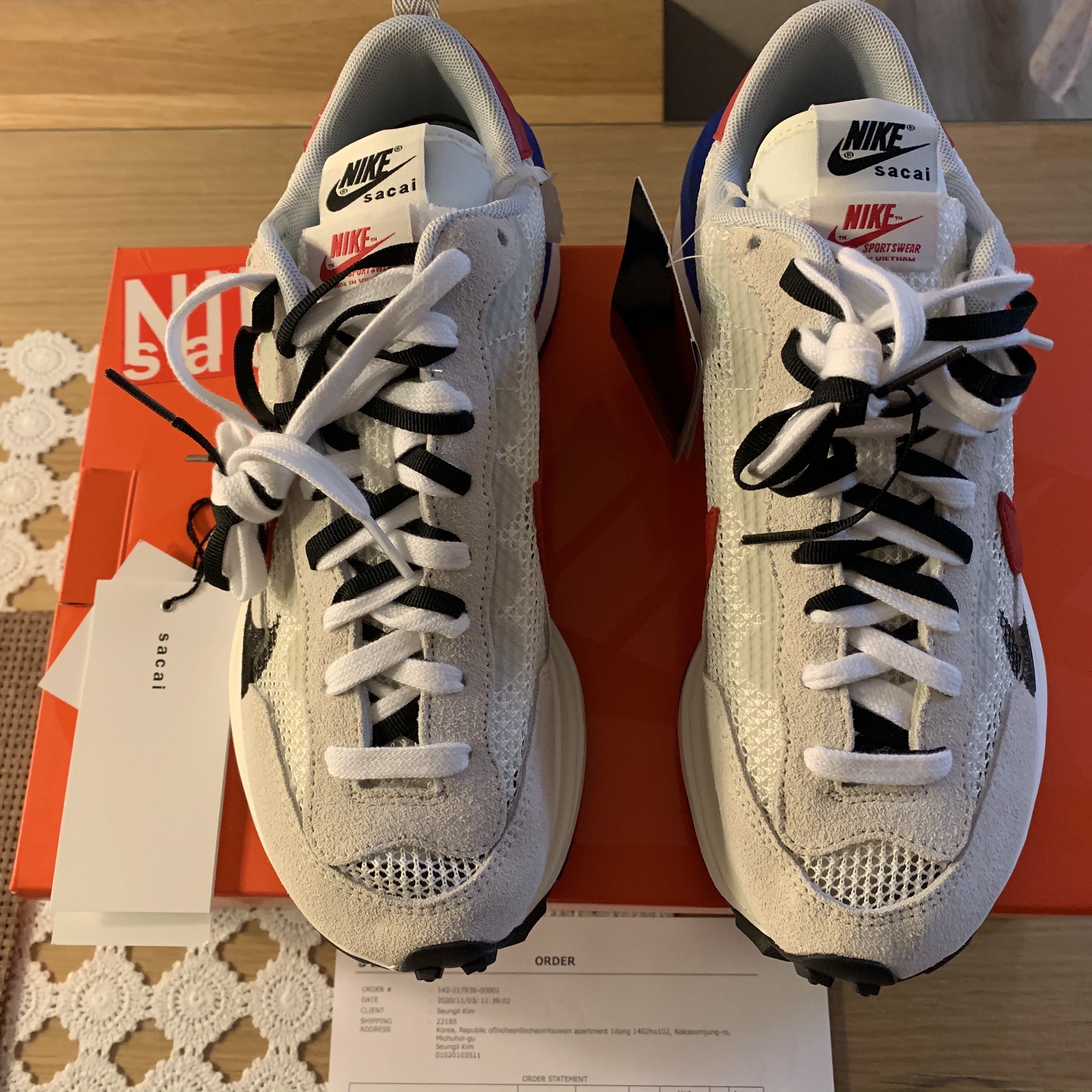 Nike x Sacai VaporWaffle Royal Fuchsia, Nike x Sacai LDWaffle Summit White 착용 스타일 - 2