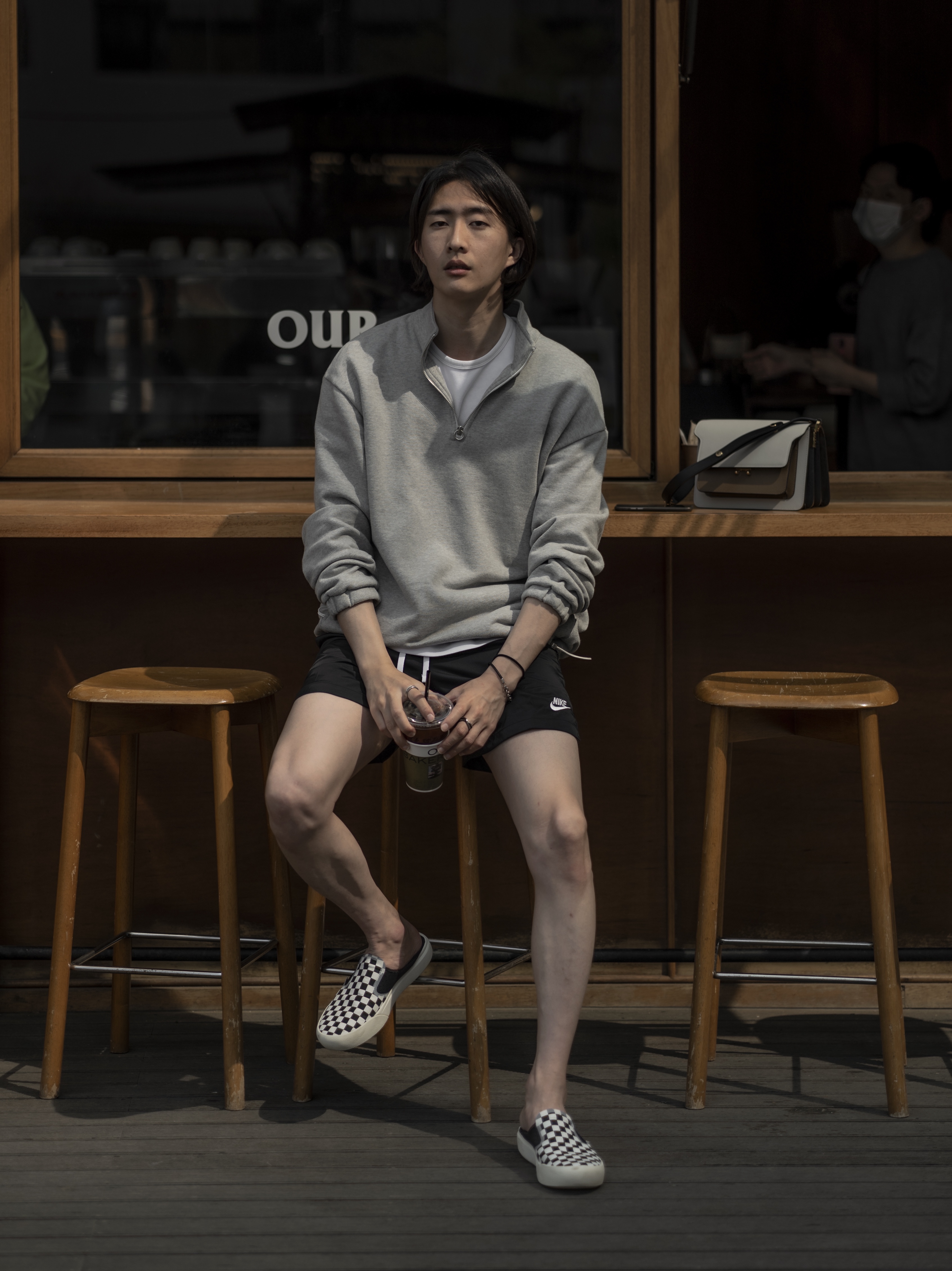 Vans Checkerboard Comfycush One Black 착용 스타일