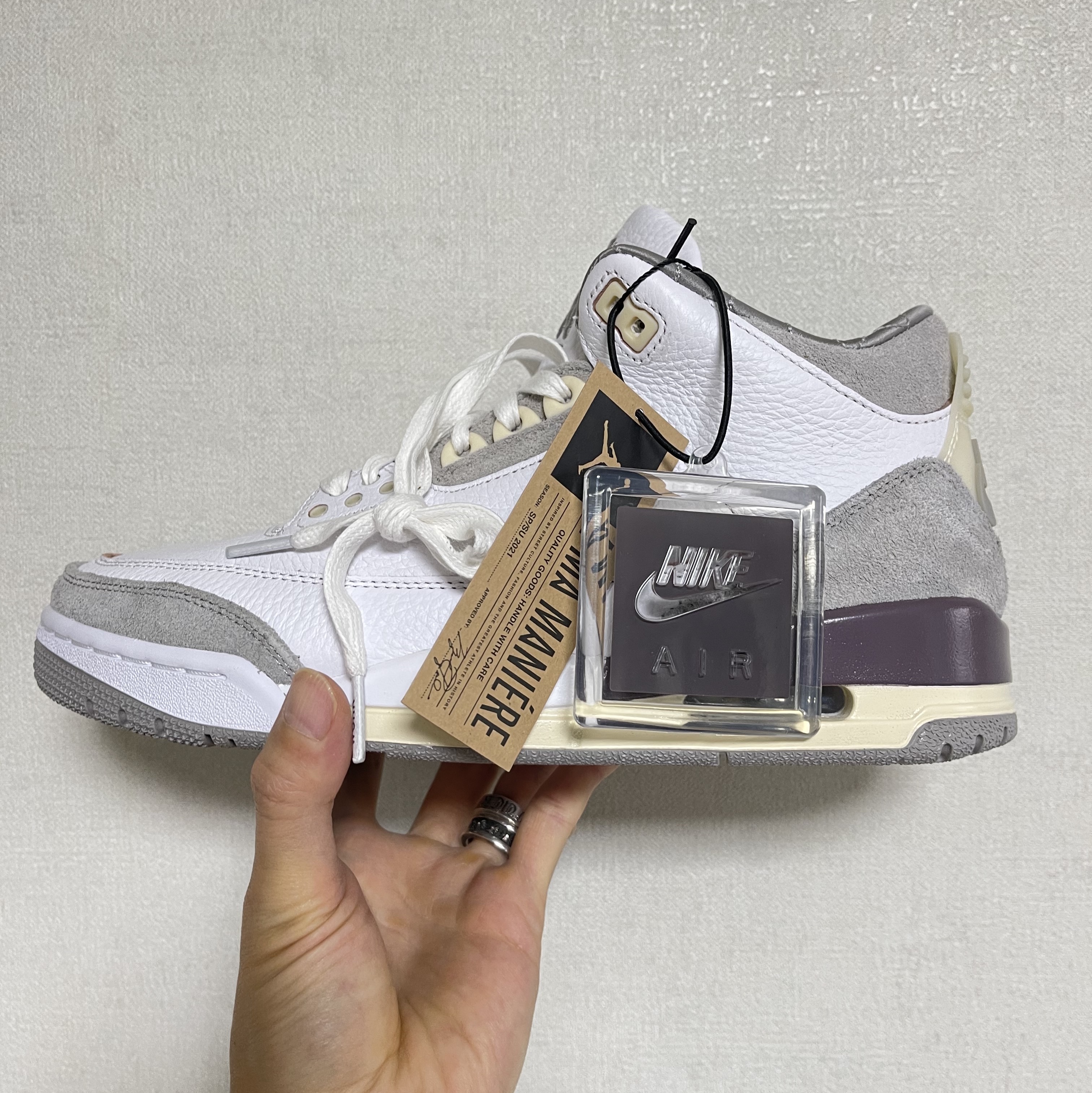 (W) Jordan 3 x A Ma Maniere Retro SP, Jordan x A Ma Maniere Diamond Shorts Midnight Fog - Asia 착용 스타일 - 1