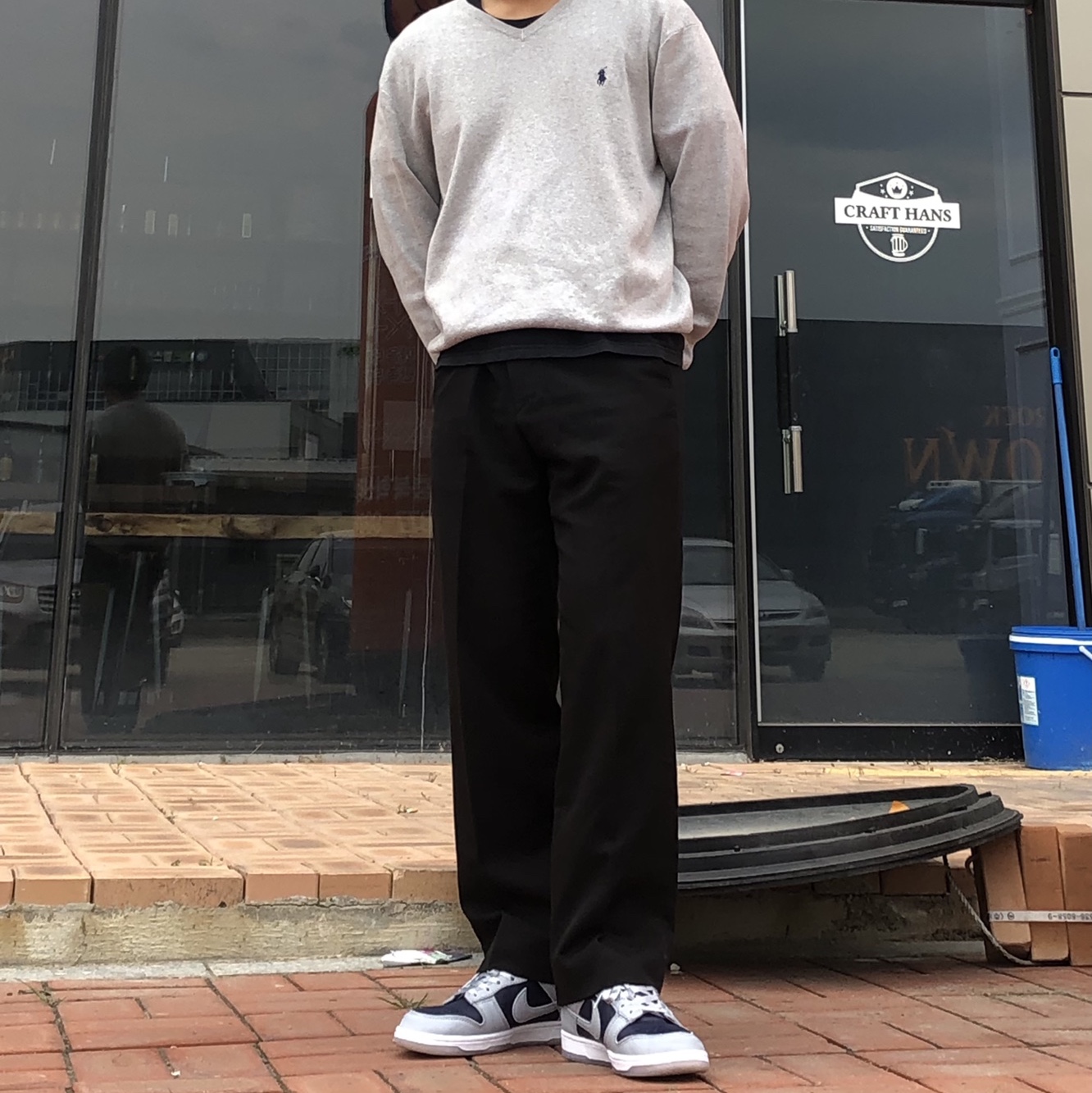(W) Nike Dunk Low SP College Navy 착용 스타일 - 2