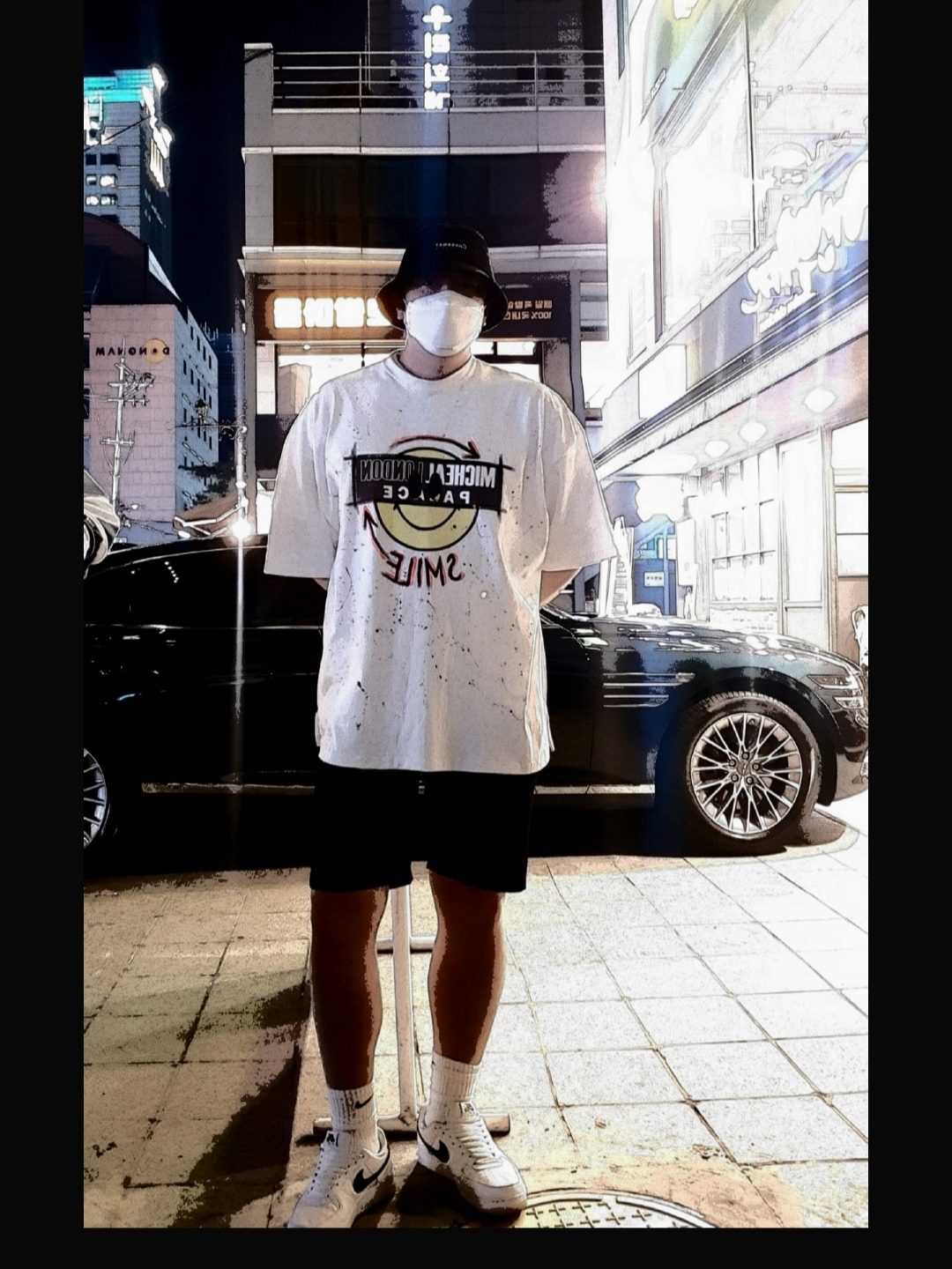Nike Air Force 1 '07 White Black 착용 스타일 - 1