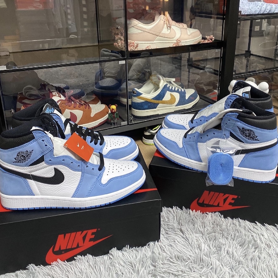 Jordan 1 Retro High OG University Blue 착용 스타일 - 5