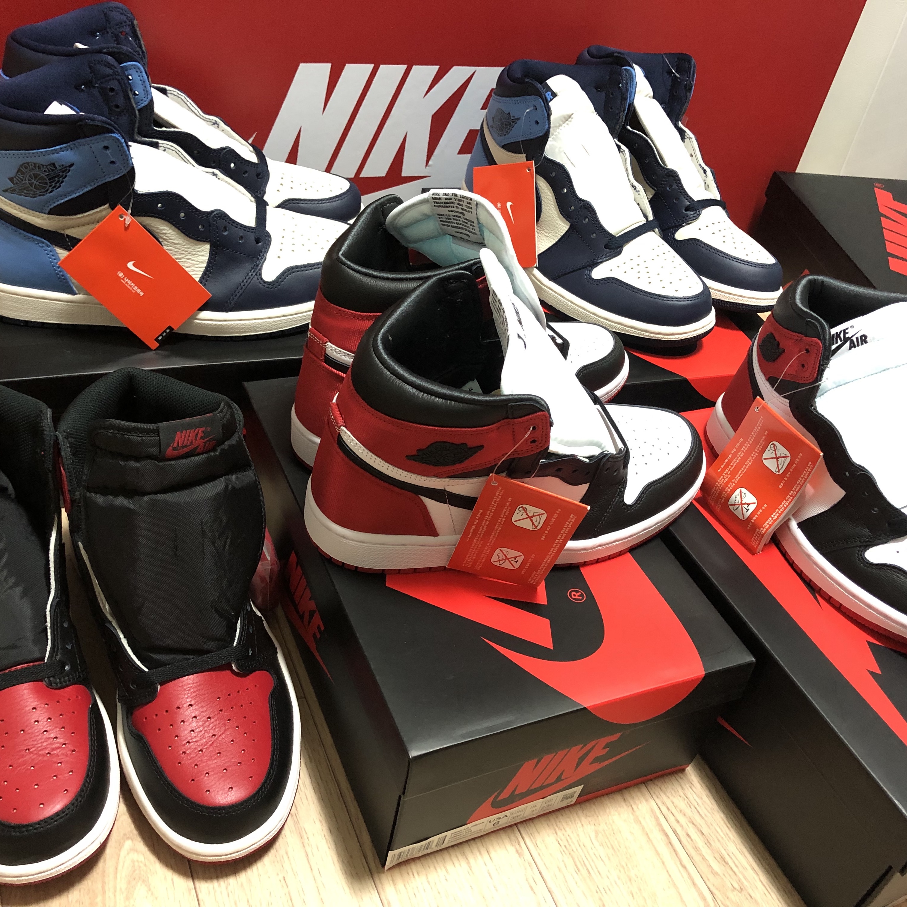 (W) Jordan 1 Retro High Satin Black Toe, Jordan 1 Retro High Obsidian UNC 착용 스타일 - 2