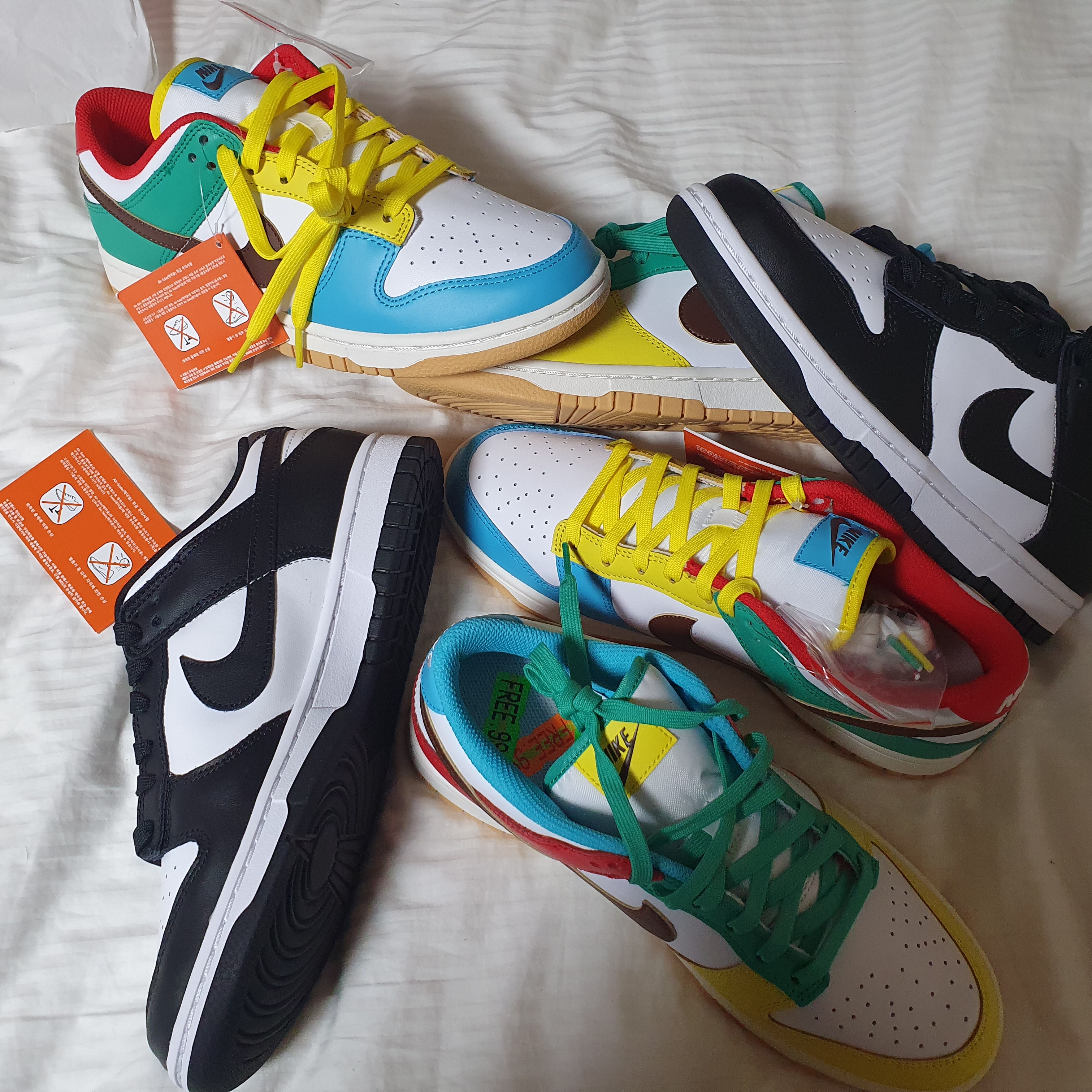 Nike Dunk Low SE Free.99 White, Nike Dunk Low Retro Black 착용 스타일