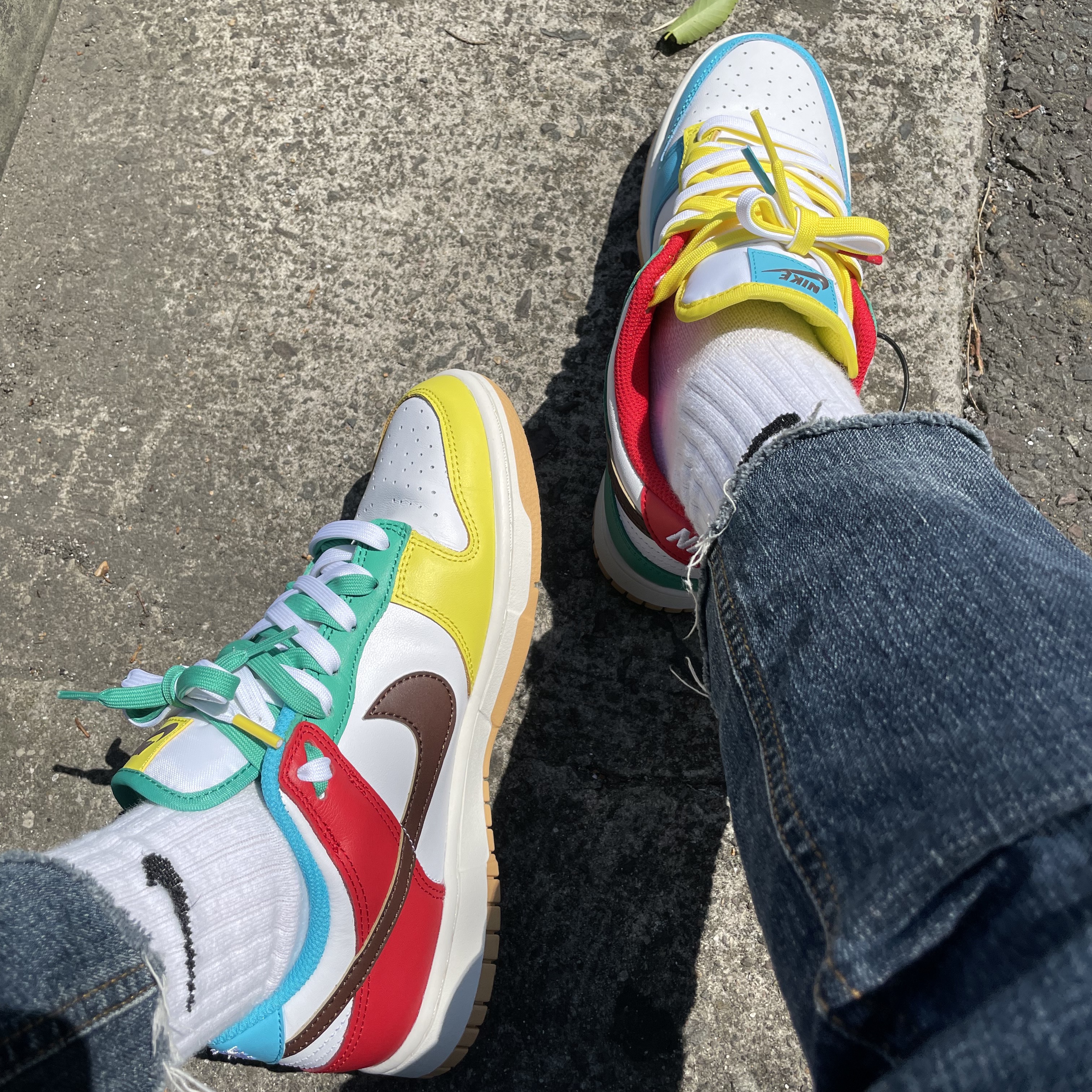 Nike Dunk Low SE Free.99 White 착용 스타일 - 1