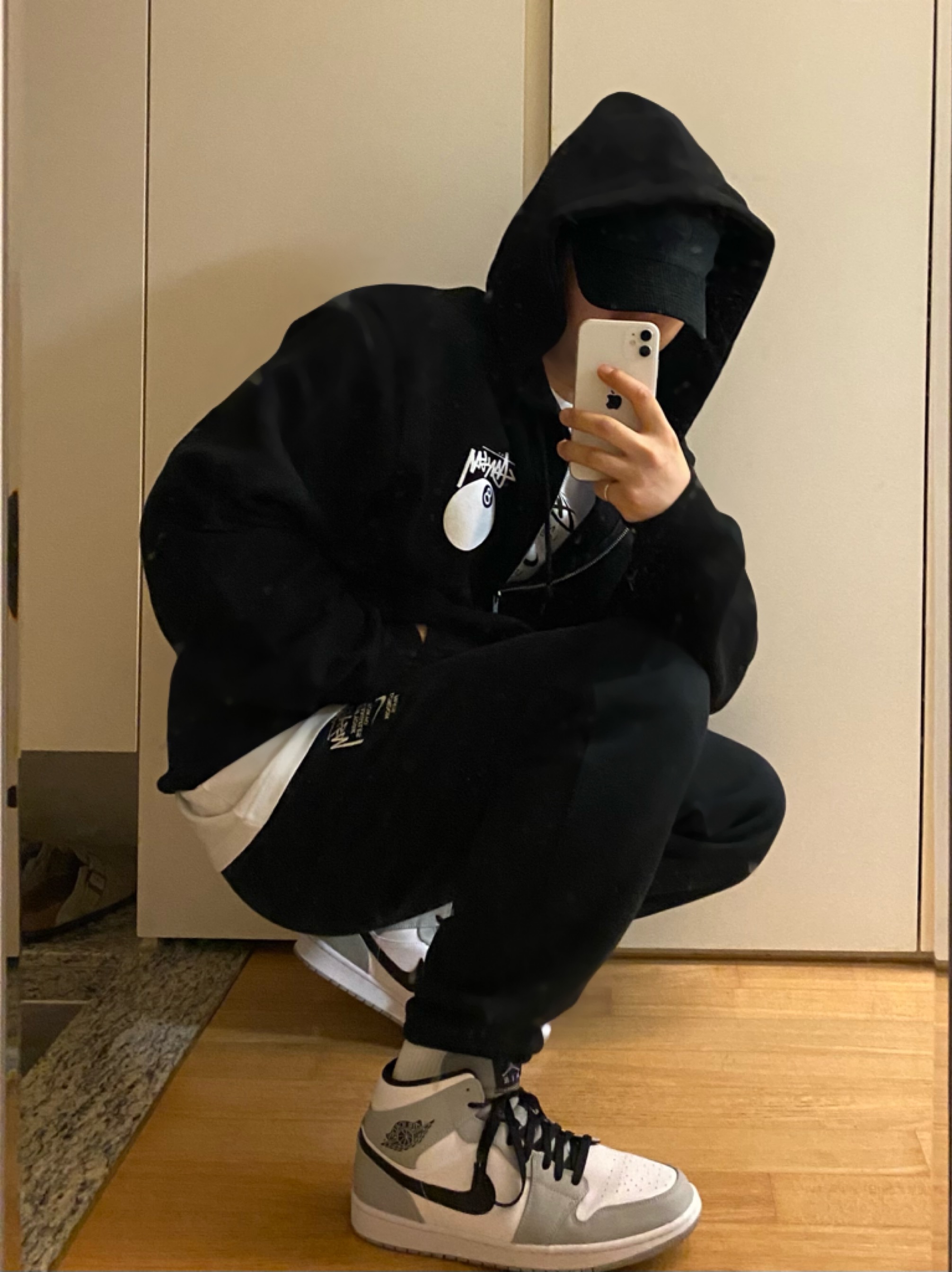 Nike x Stussy WT T-Shirt White - US/EU, Nike x Stussy NRG ZR Fleece Pants Black - US/EU 착용 스타일 - 1