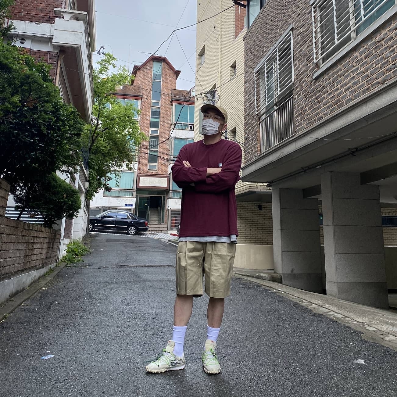 (W) Nike x Off-White Waffle Racer White 착용 스타일 - 2
