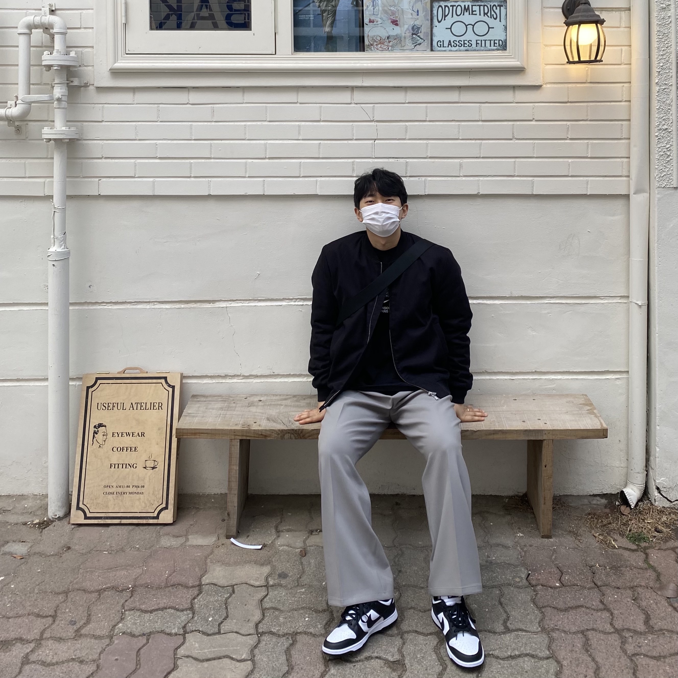 Nike Dunk Low Retro Black, Nike x Stussy WT T-Shirt Black - US/EU 착용 스타일