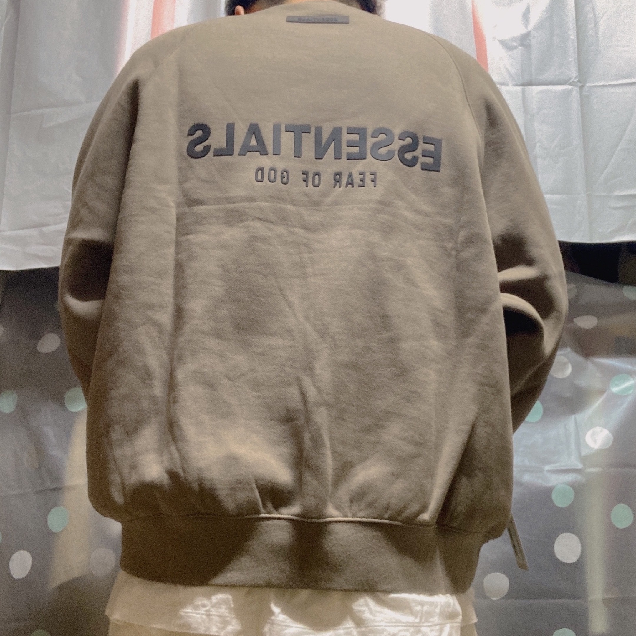Essentials Pull-Over Crewneck Sweatshirt Taupe - 21SS 착용 스타일 - 2