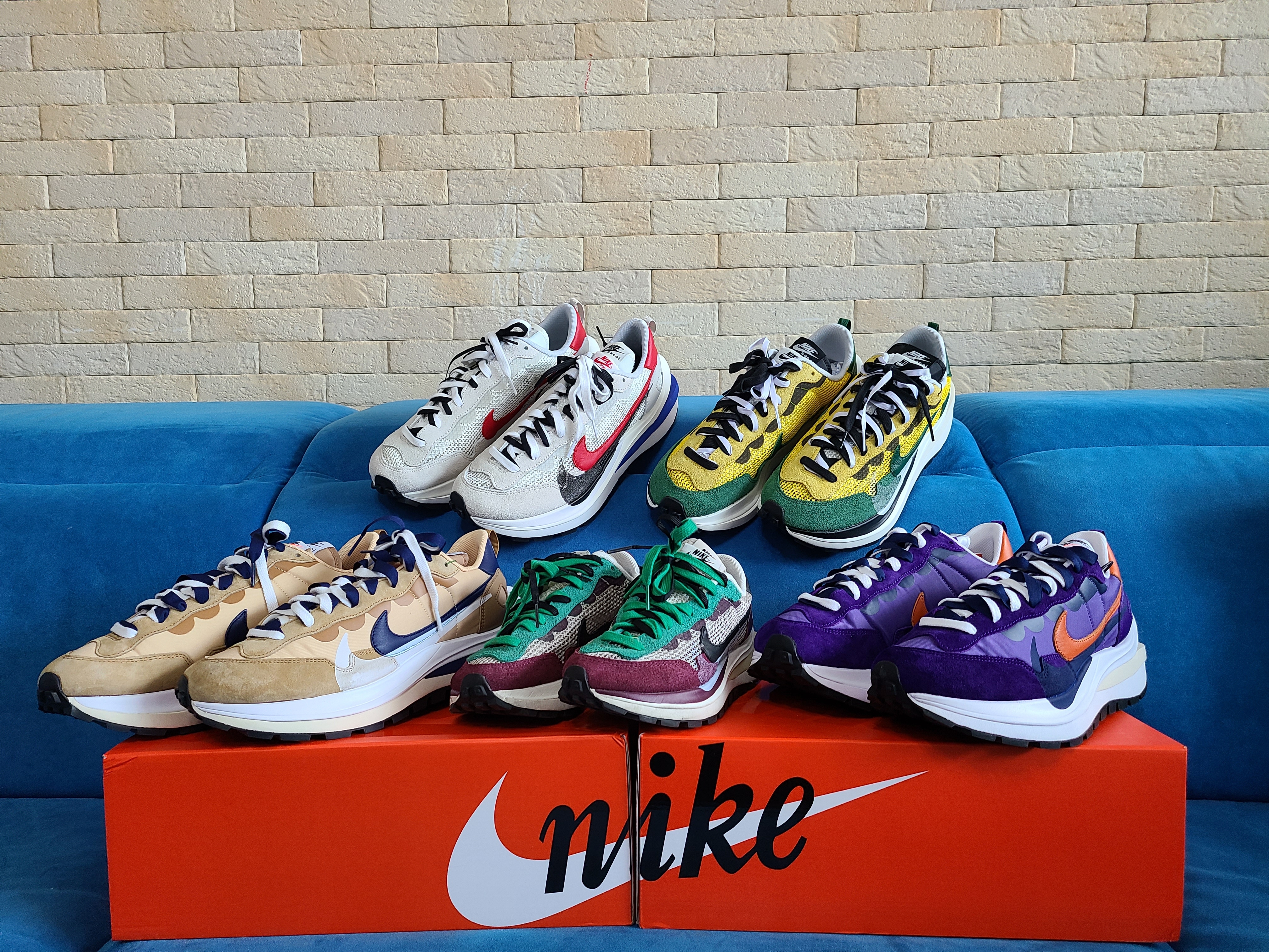Nike x Sacai VaporWaffle Sesame and Blue Void, Nike x Sacai VaporWaffle Dark Iris 착용 스타일 - 2
