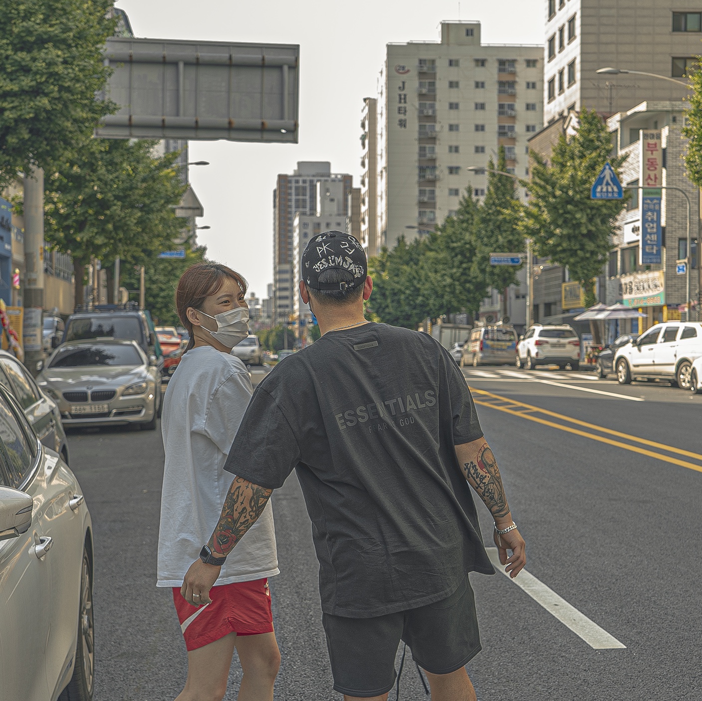 Nike x Stussy Water Shorts Habanero Red, (W) Nike Air Force 1 '07 Low White 착용 스타일 - 2