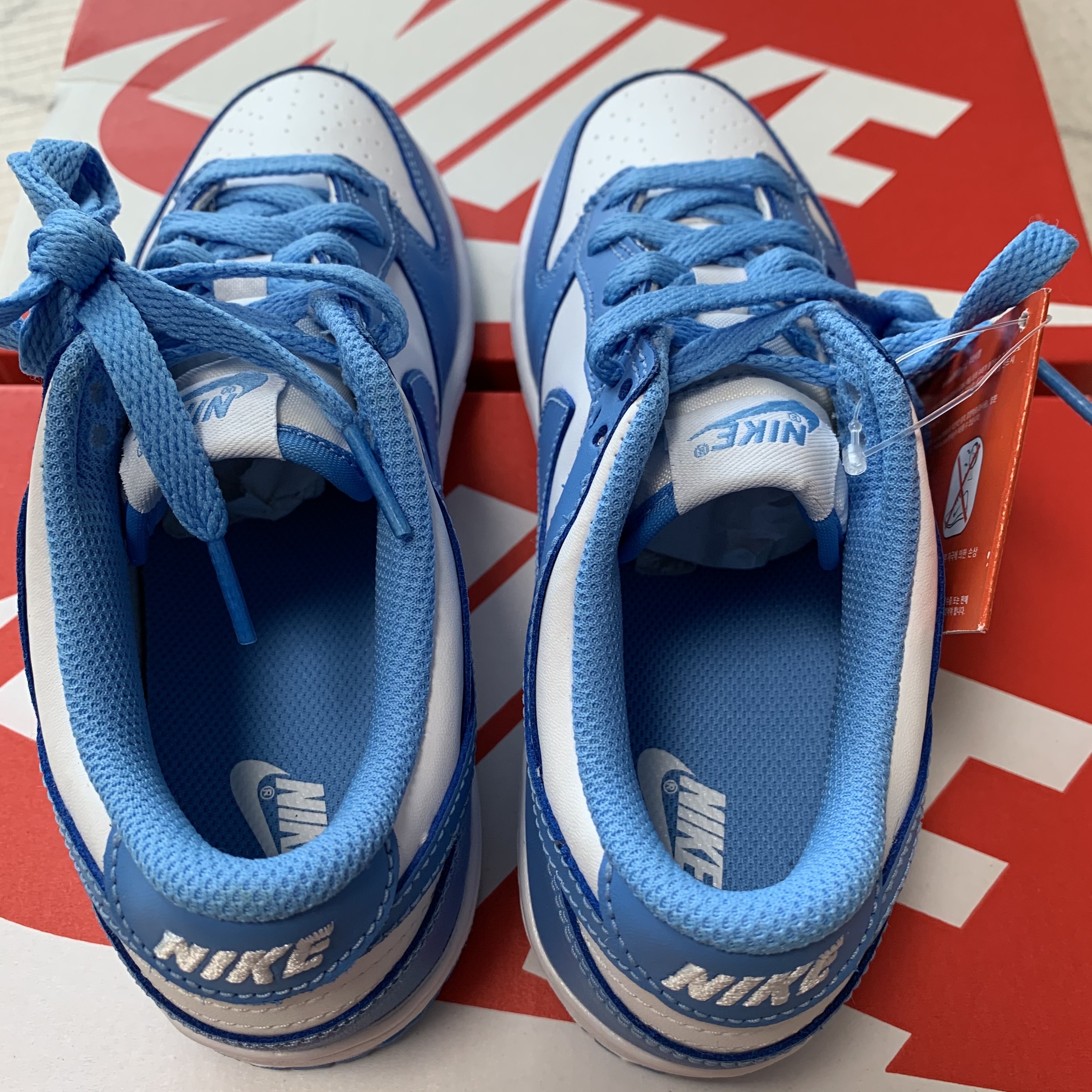 Nike Dunk Low Retro University Blue, (W) Nike Dunk Low Barely Green 착용 스타일 - 4