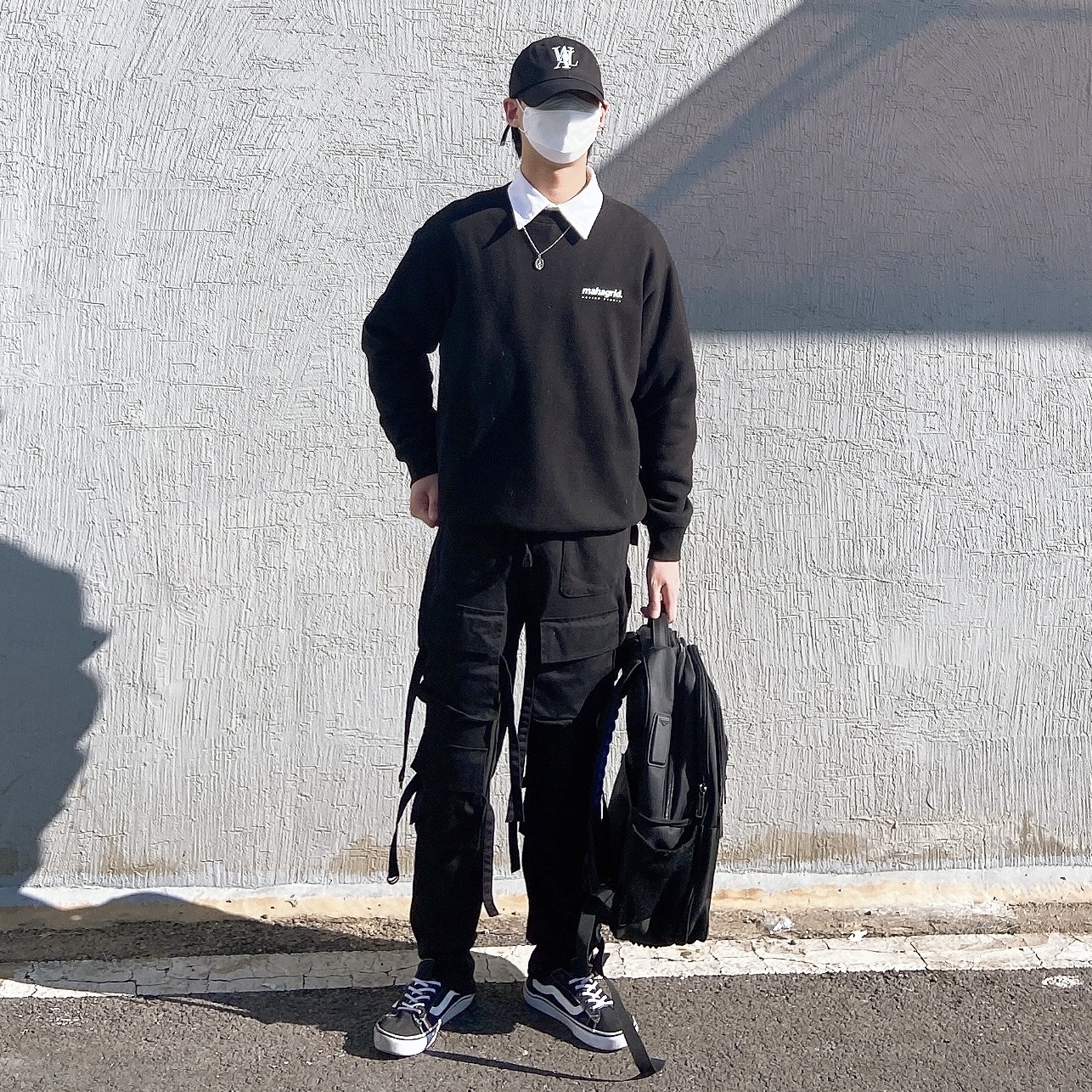 Vans Vault OG Old Skool LX Black Canvas 착용 스타일