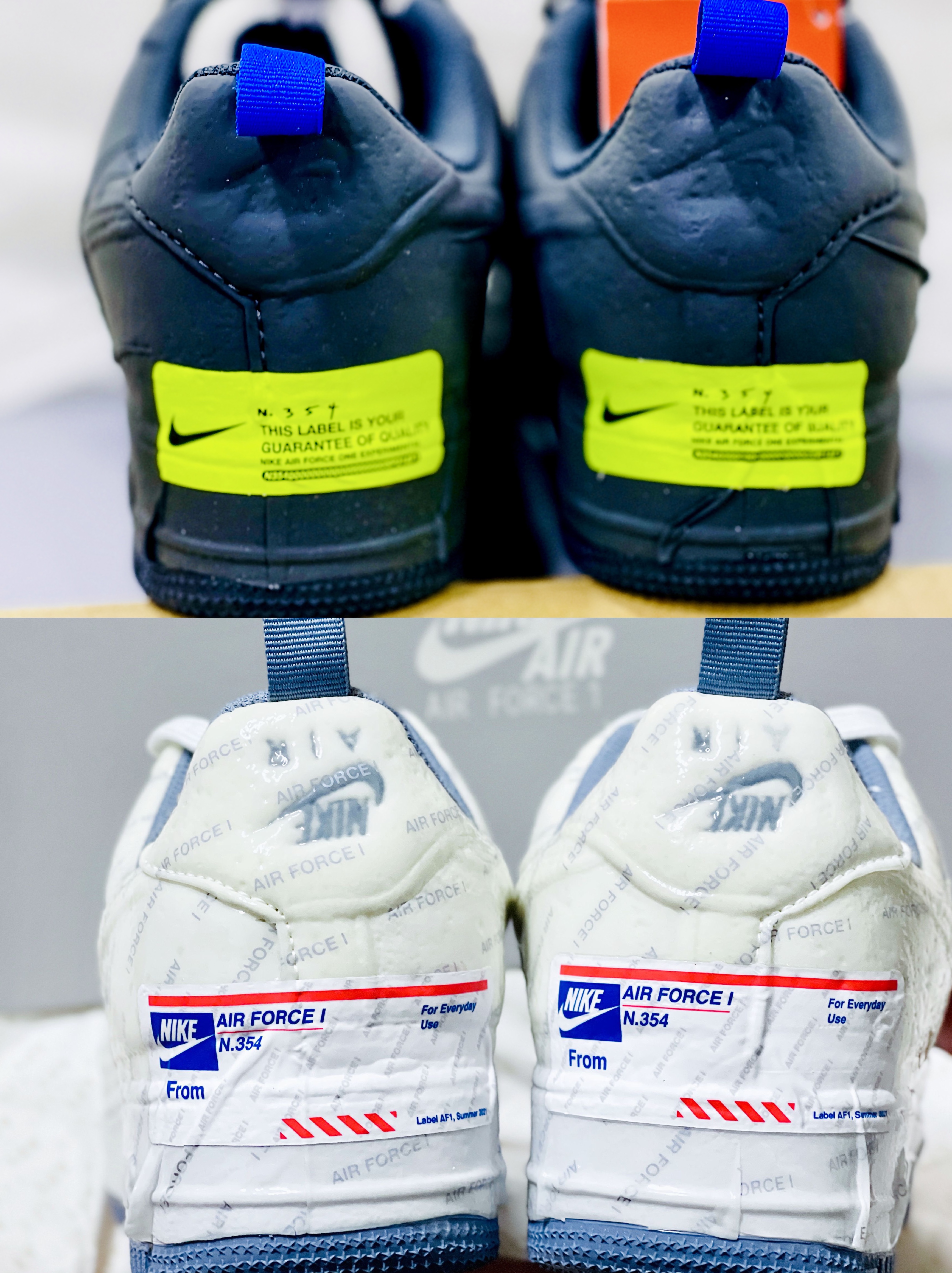 Nike Air Force 1 Low Experimental Postal Ghost, Nike Air Force 1 Experimental Black 착용 스타일
