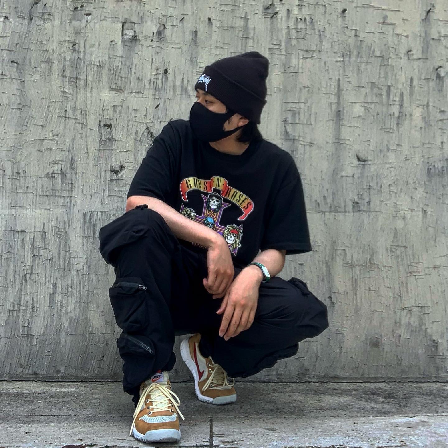 Nike x Tom Sachs Mars Yard Overshoe 3.0, Nike x Stussy Cuff Beanie Black 착용 스타일 - 2