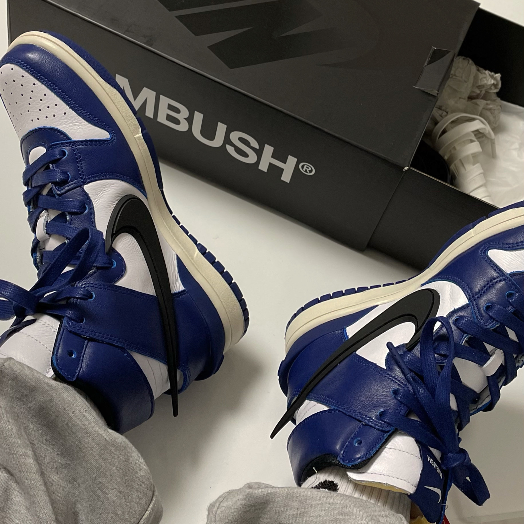 Nike x Ambush Dunk High Deep Royal Blue 착용 스타일