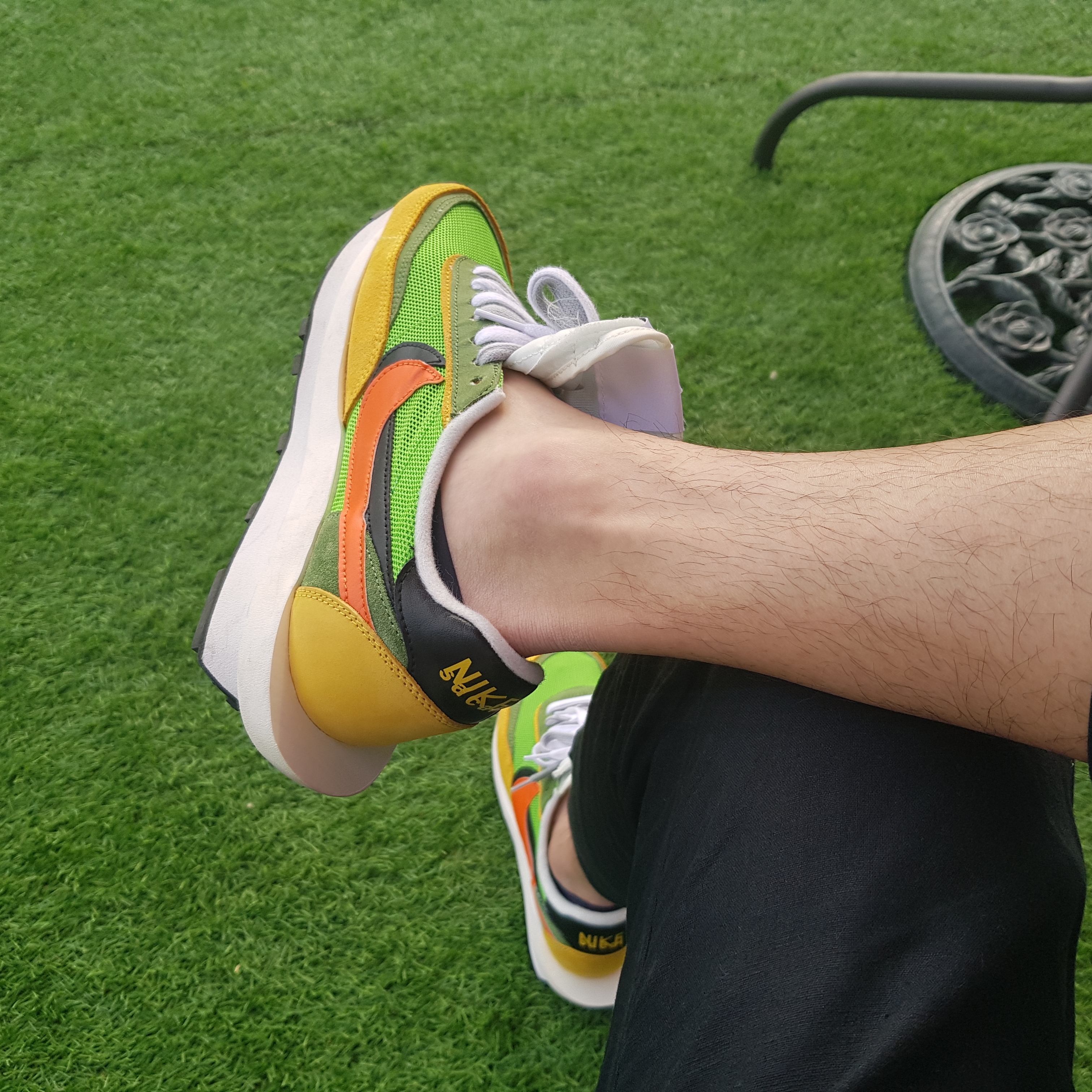 Nike x Sacai LDWaffle Green Multi 착용 스타일