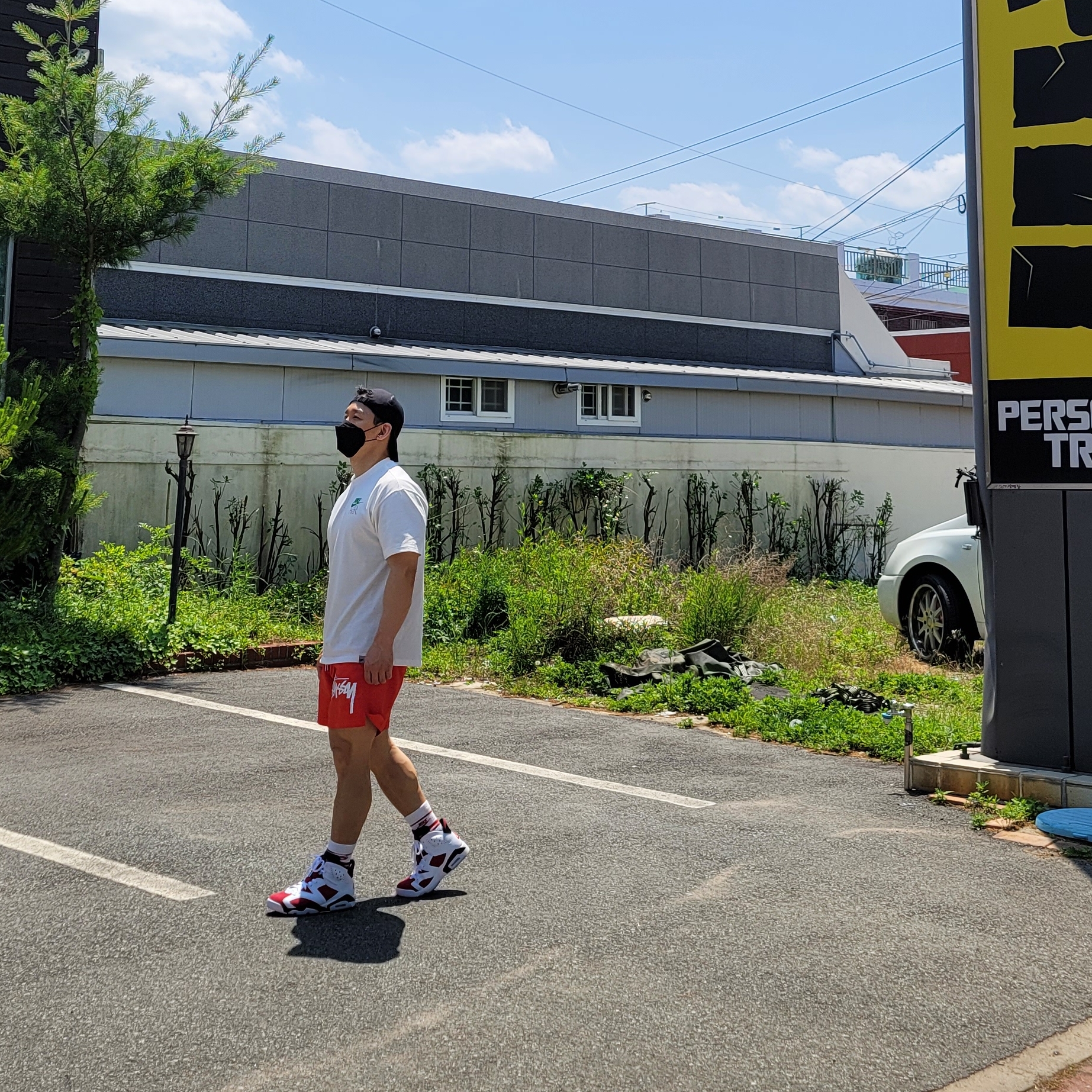 Nike x Drake Nocta NRG AU L91 Cap, Nike x Stussy Water Shorts Habanero Red 착용 스타일 - 3