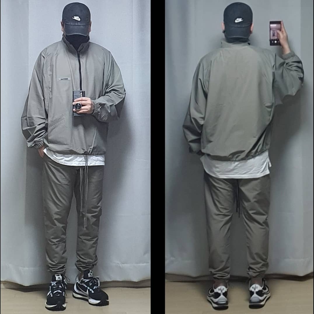 Essentials Track Jacket Cement - 20FW, Essentials Track Pants Cement - 20FW 착용 스타일 - 2