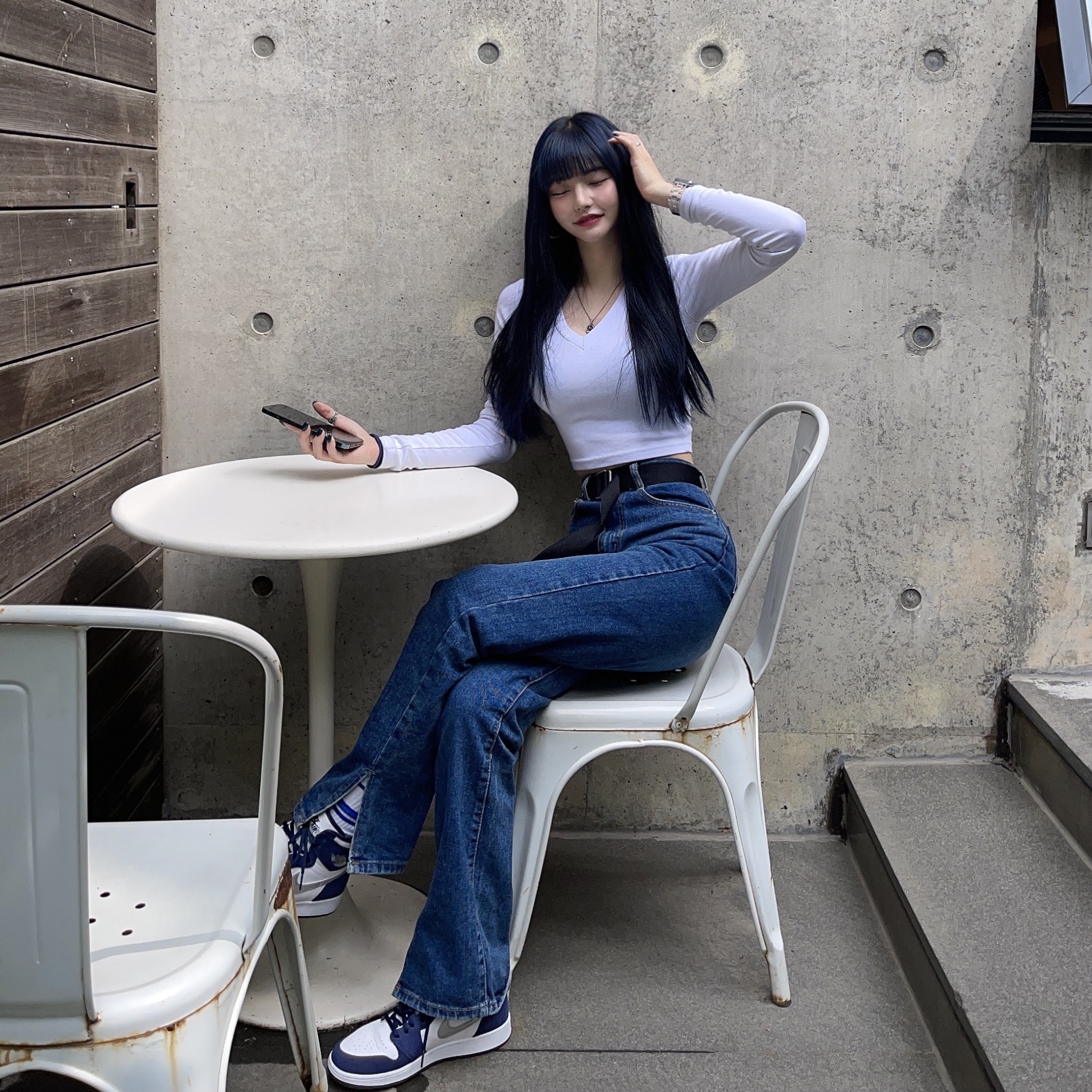 (GS) Jordan 1 Retro High OG CO.JP Midnight Navy, Jordan 1 Retro High OG CO.JP Midnight Navy 착용 스타일