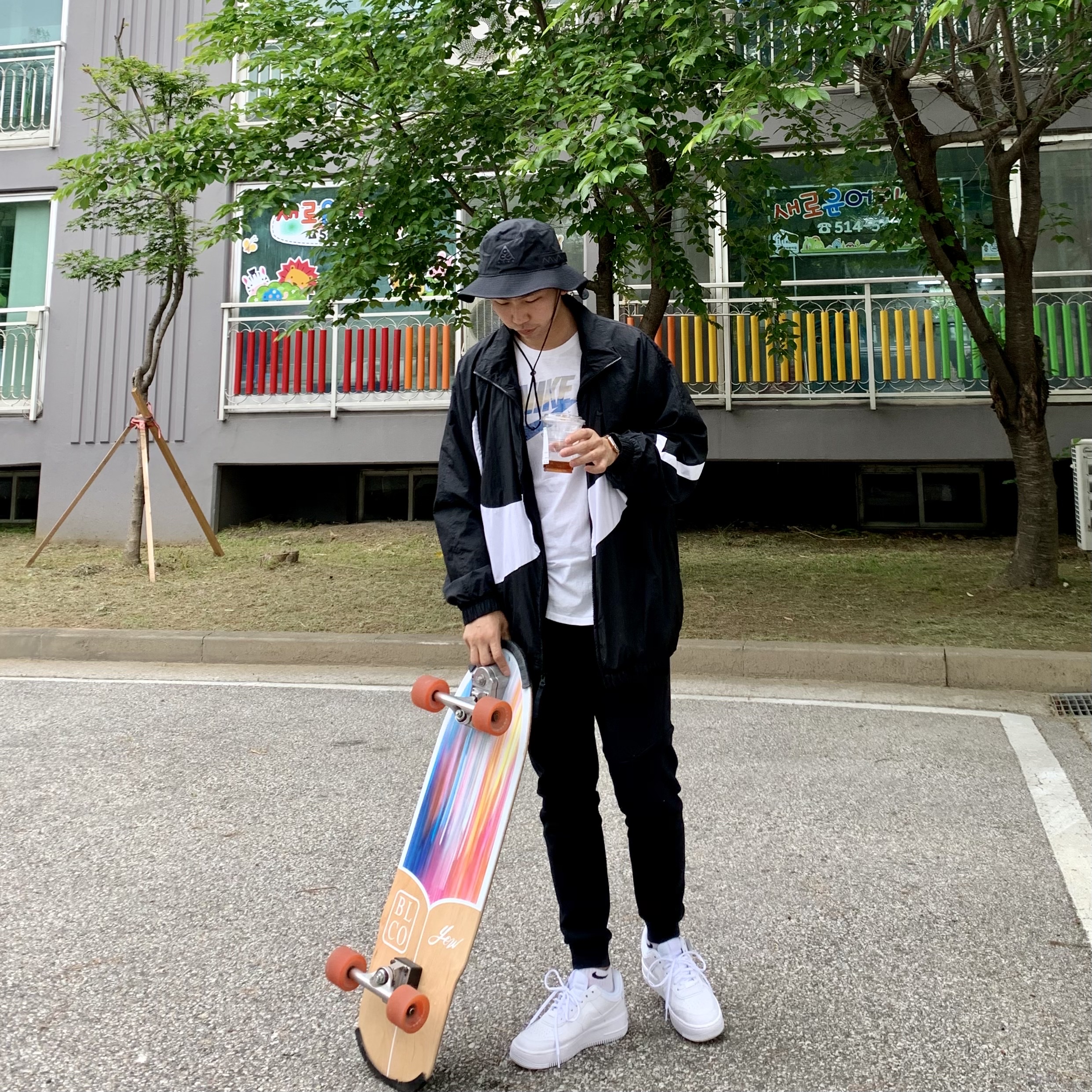 (W) Nike Air Force 1 Shadow Triple White 착용 스타일