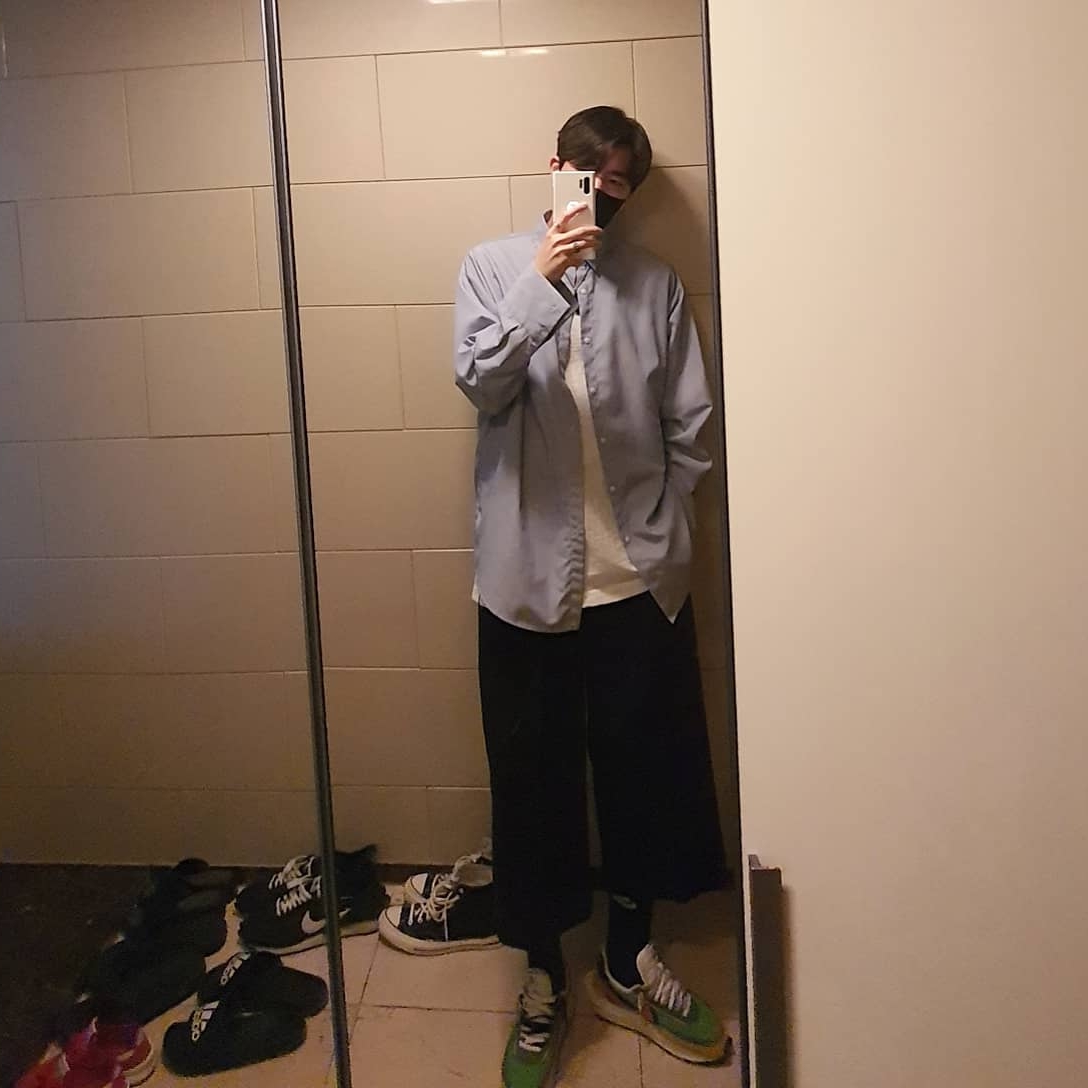 Nike x Sacai LDWaffle Green Multi 착용 스타일