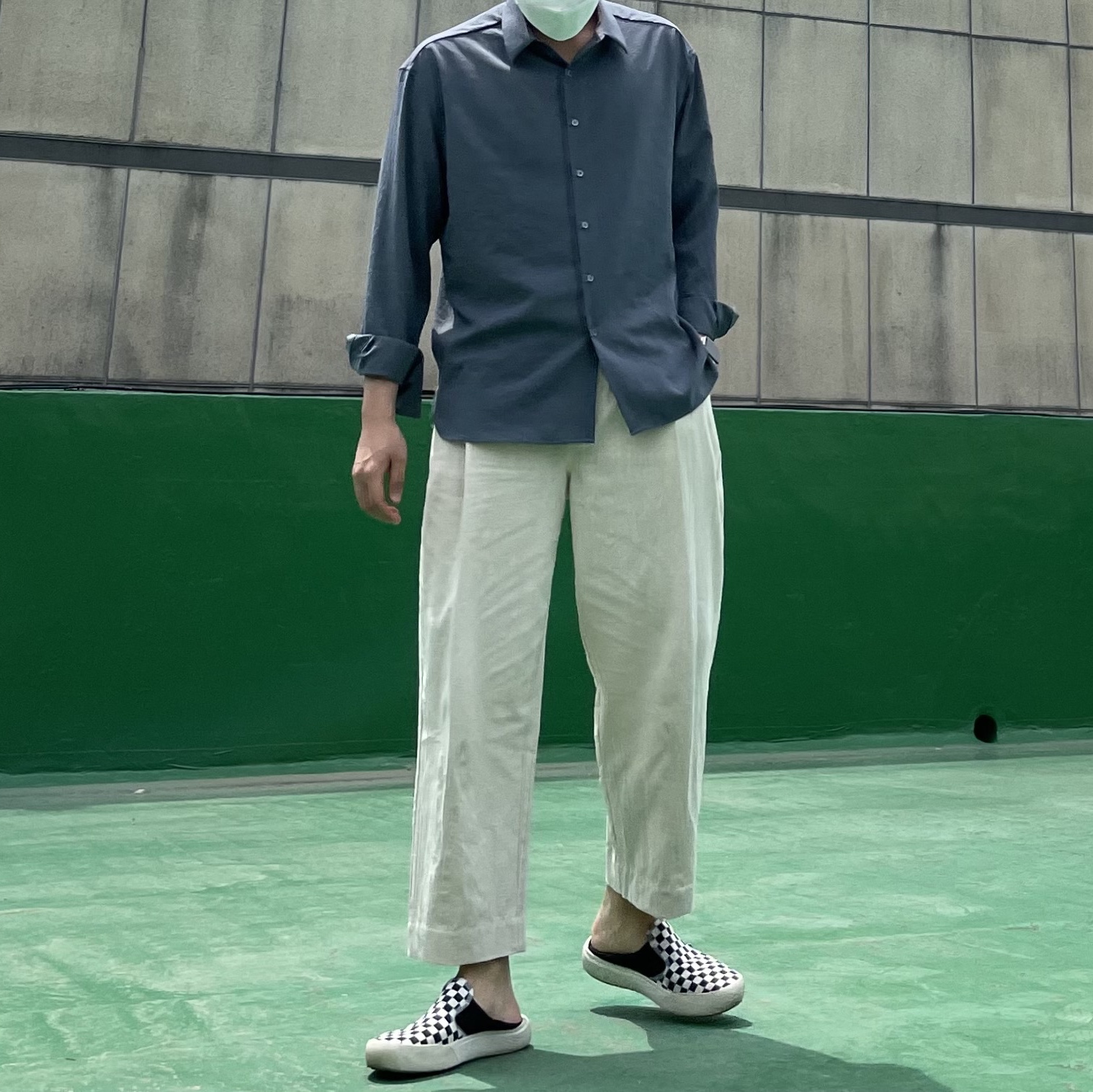 Vans Checkerboard Comfycush One Black 착용 스타일