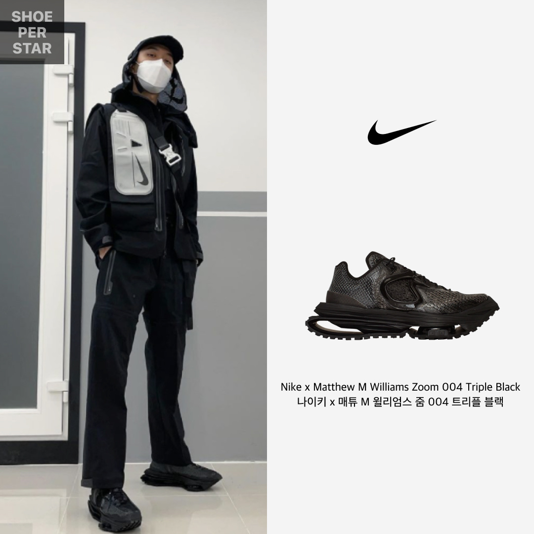 Nike x Matthew M Williams Zoom 004 Triple Black, Nike x Matthew M Williams NRG AW84 Cap Black 착용 스타일 - 1