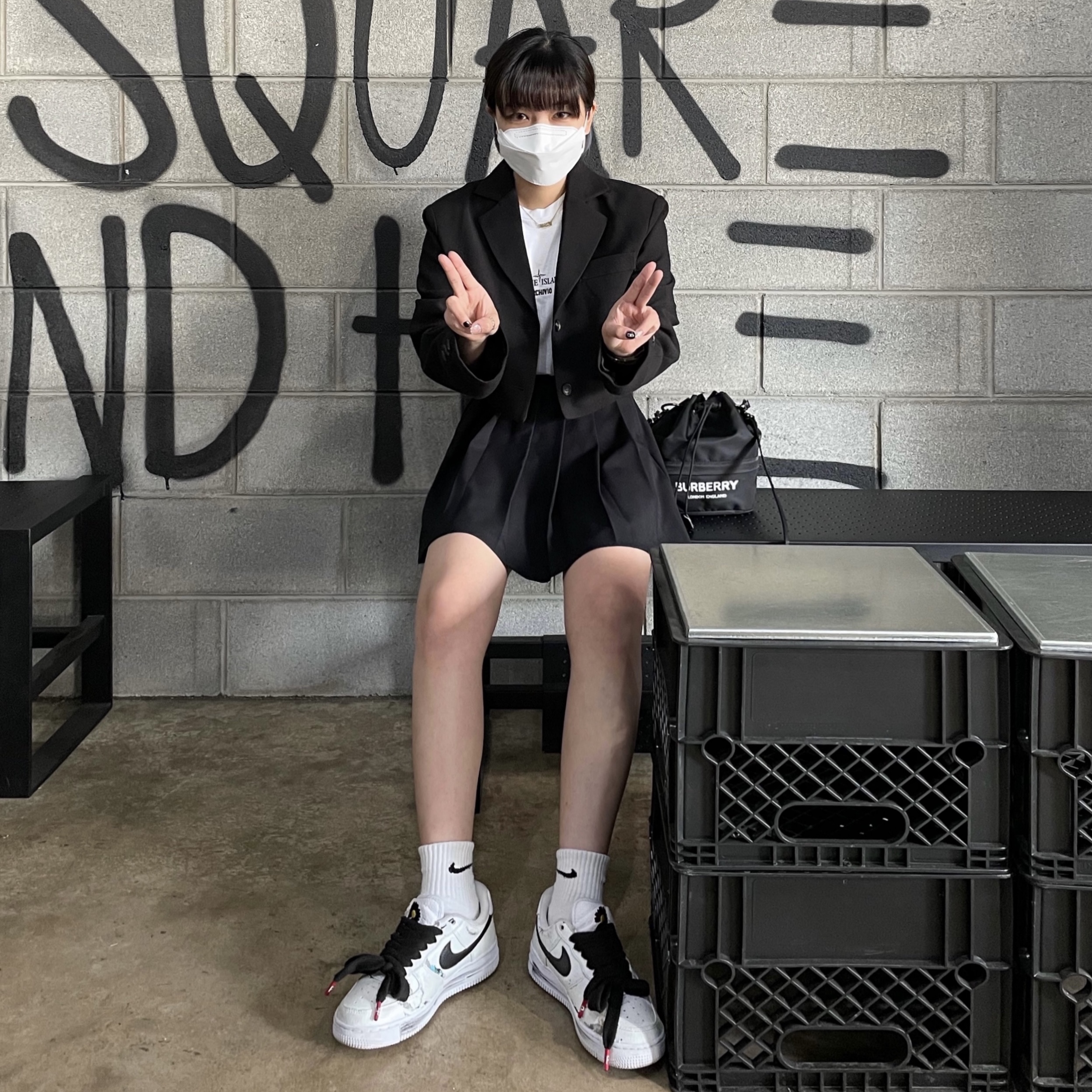 Nike x Peaceminusone Air Force 1 Low Para-Noise 2.0 착용 스타일