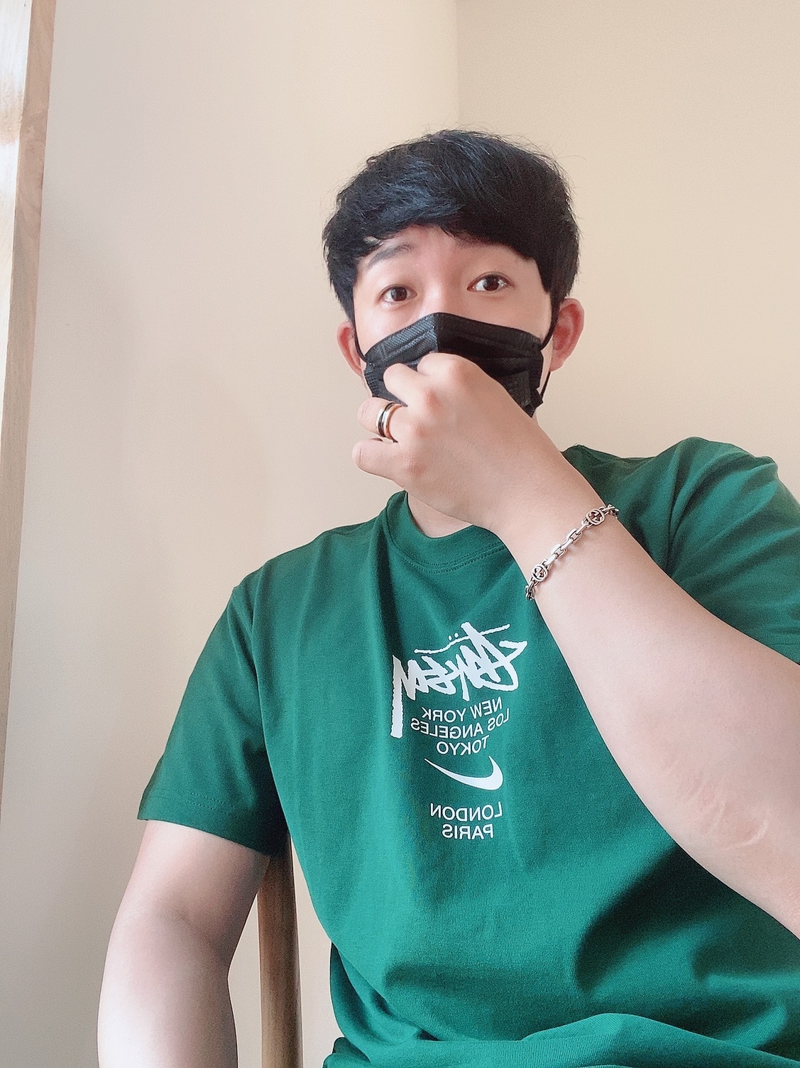 Nike x Stussy WT T-Shirt Green - Asia 착용 스타일
