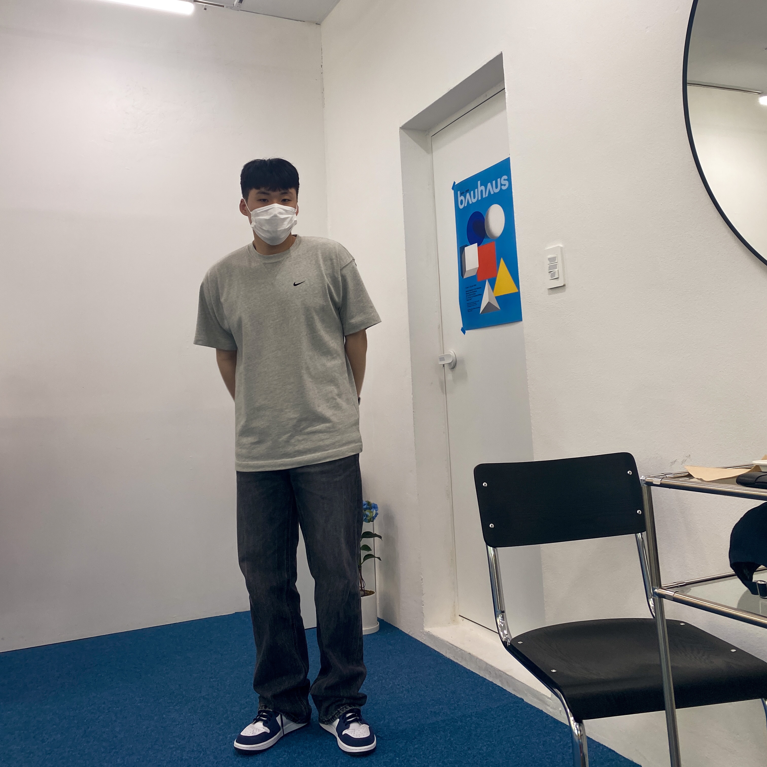 Nike x Kim Jones Oversized T-Shirt Grey Heather - Asia, Jordan 1 Retro High OG CO.JP Midnight Navy 착용 스타일 - 2
