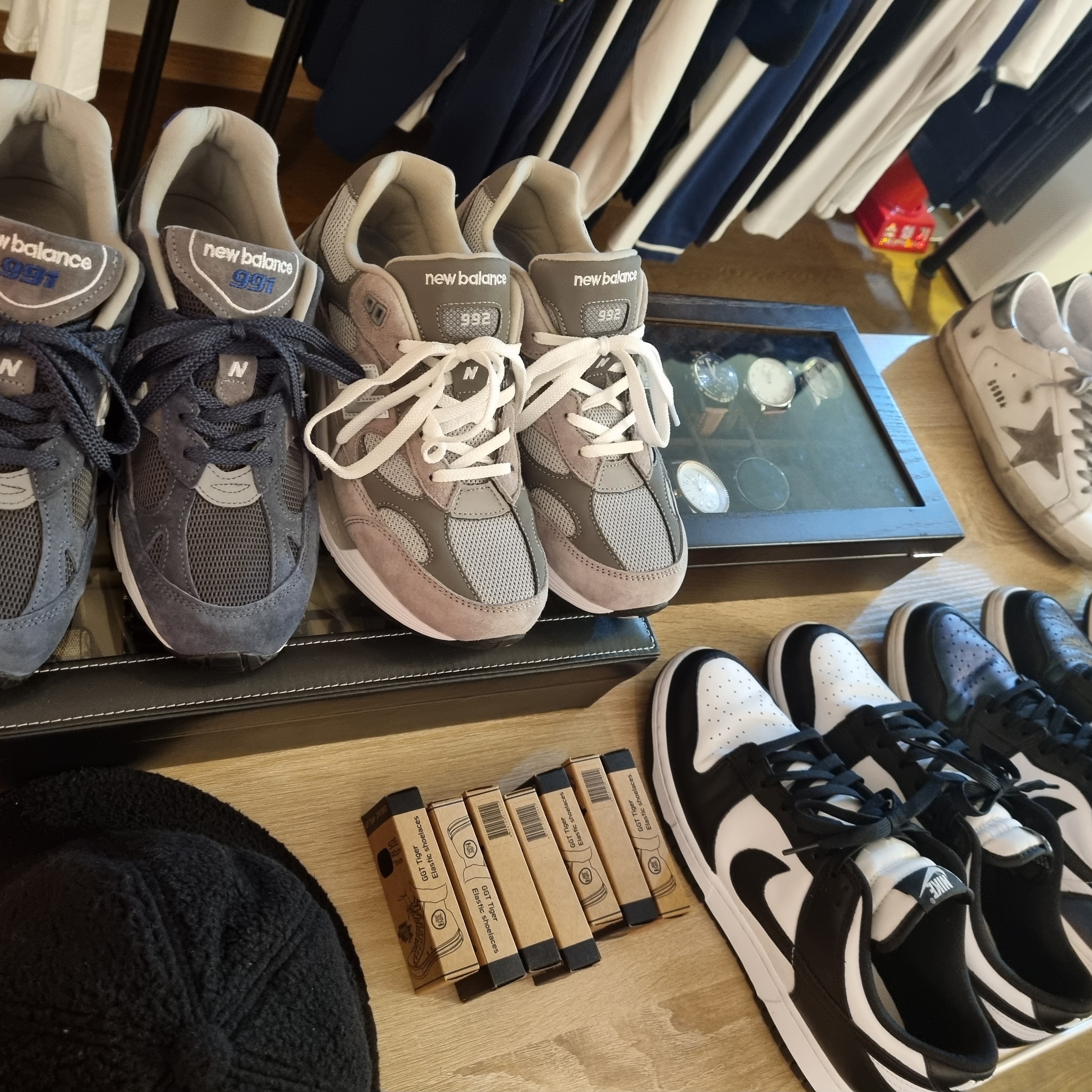 New Balance 991 Made in UK Navy, New Balance 992 Made in USA Grey - D Standard 착용 스타일