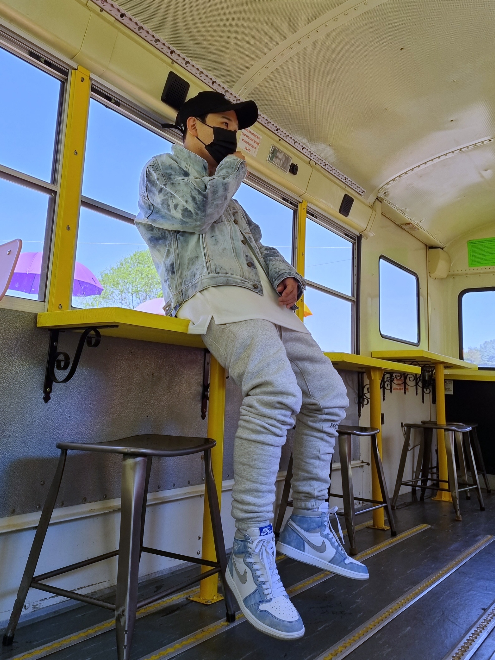 Jordan 1 Retro High OG Hyper Royal, Essentials Sweatpants Heather Grey - 20FW 착용 스타일