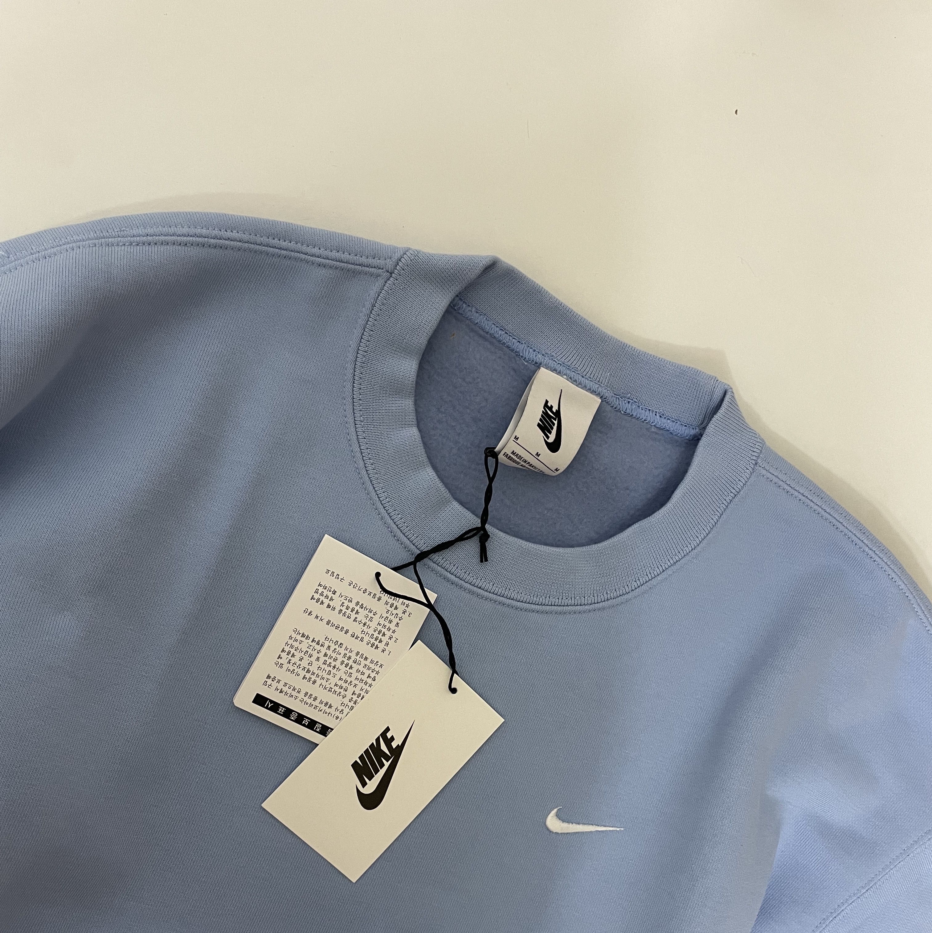 Nike NRG Solo Swoosh Crew Fleece Psychic Blue - Asia 착용 스타일